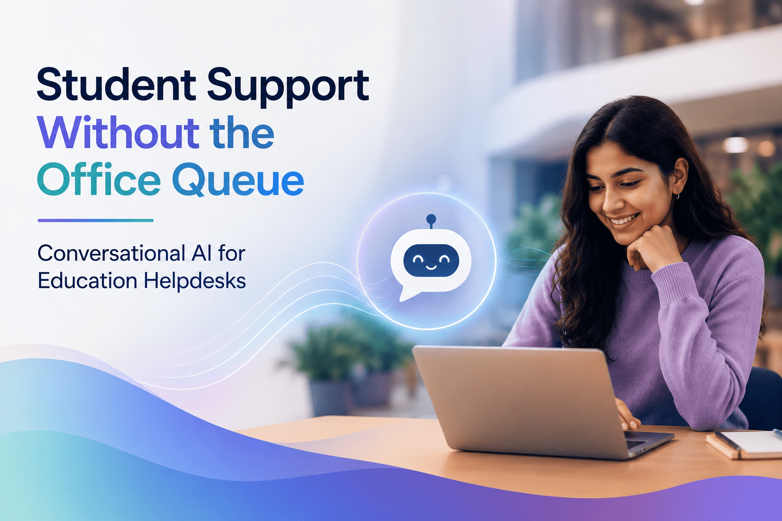 Student support without office queues education AI banner