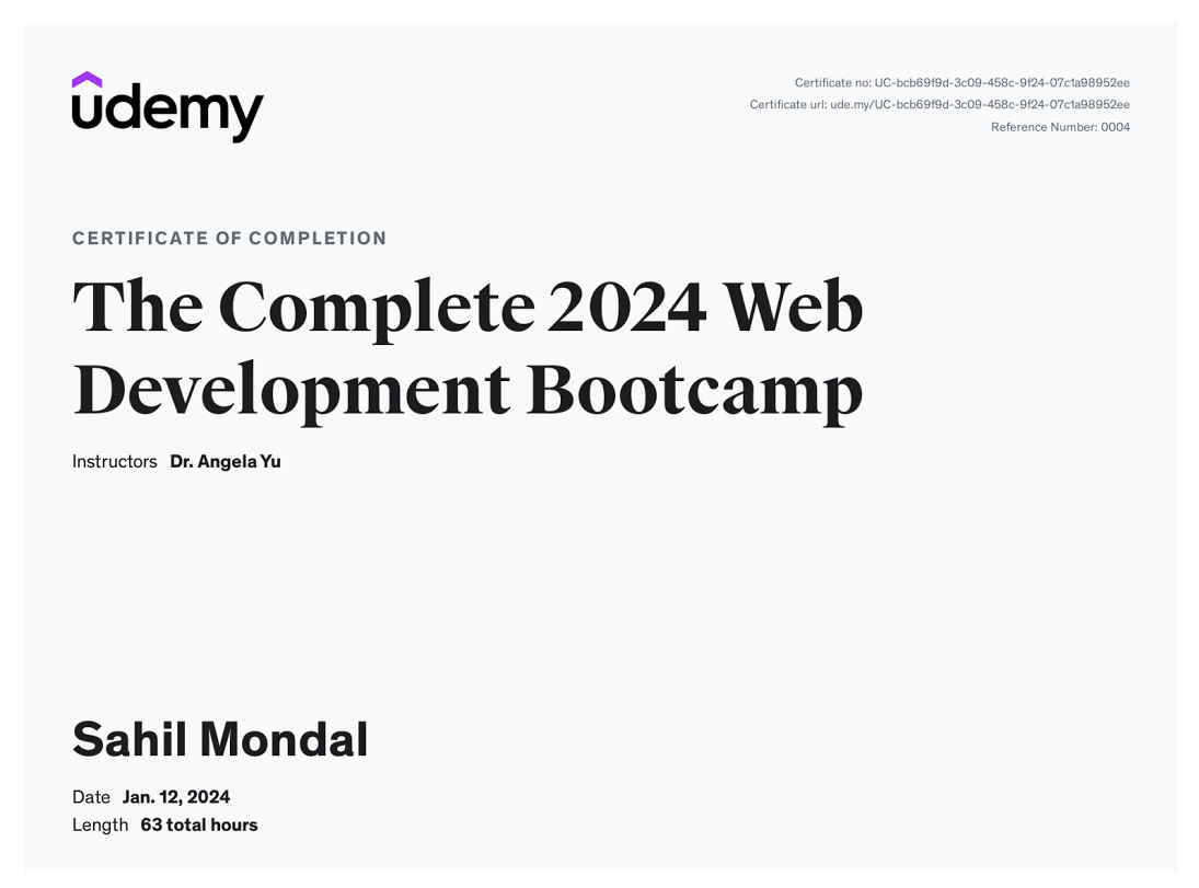 Full-Stack dev by Udemy