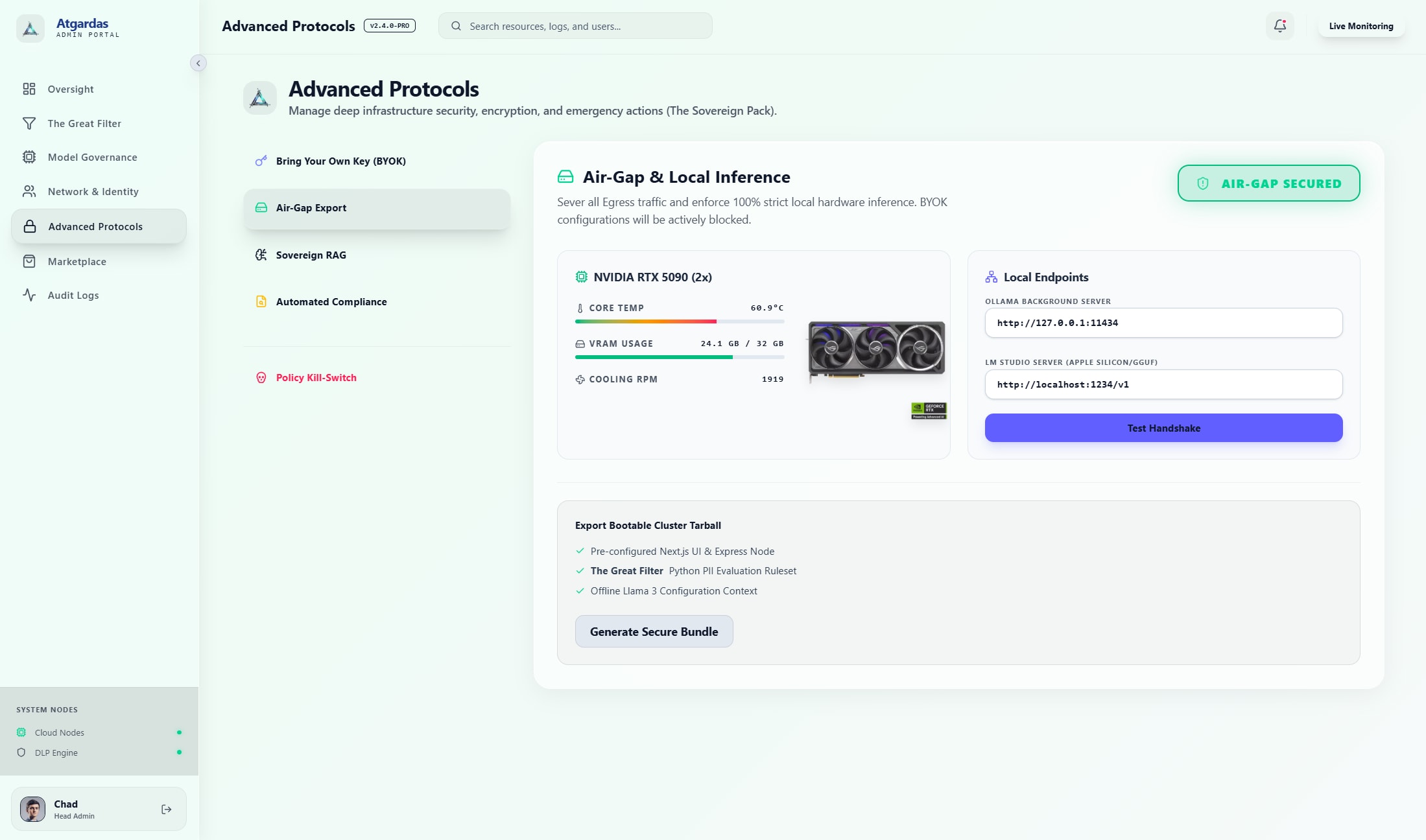 Advanced Protocols — Air-Gap Export & Local Hardware