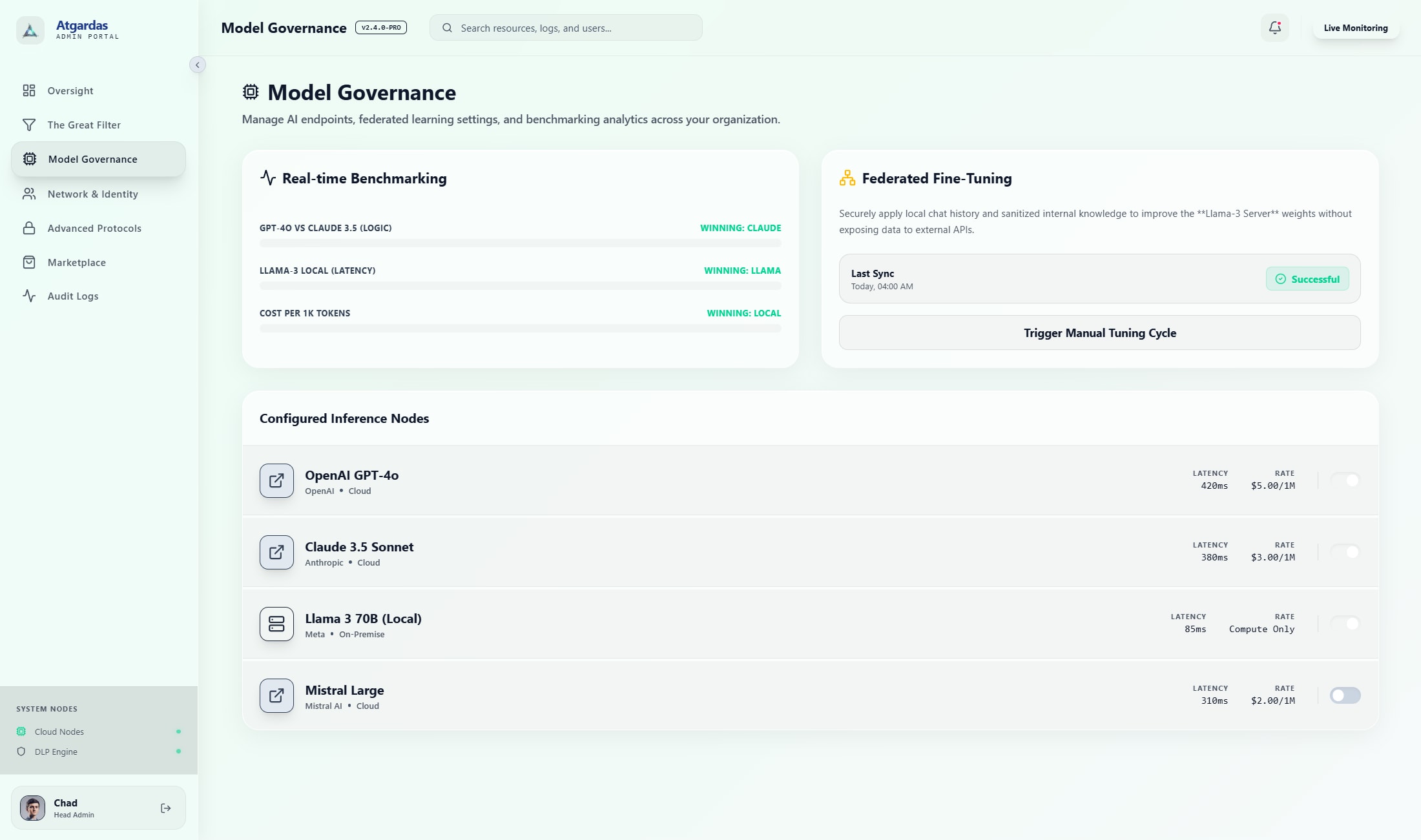 Model Governance & Federated Fine-Tuning