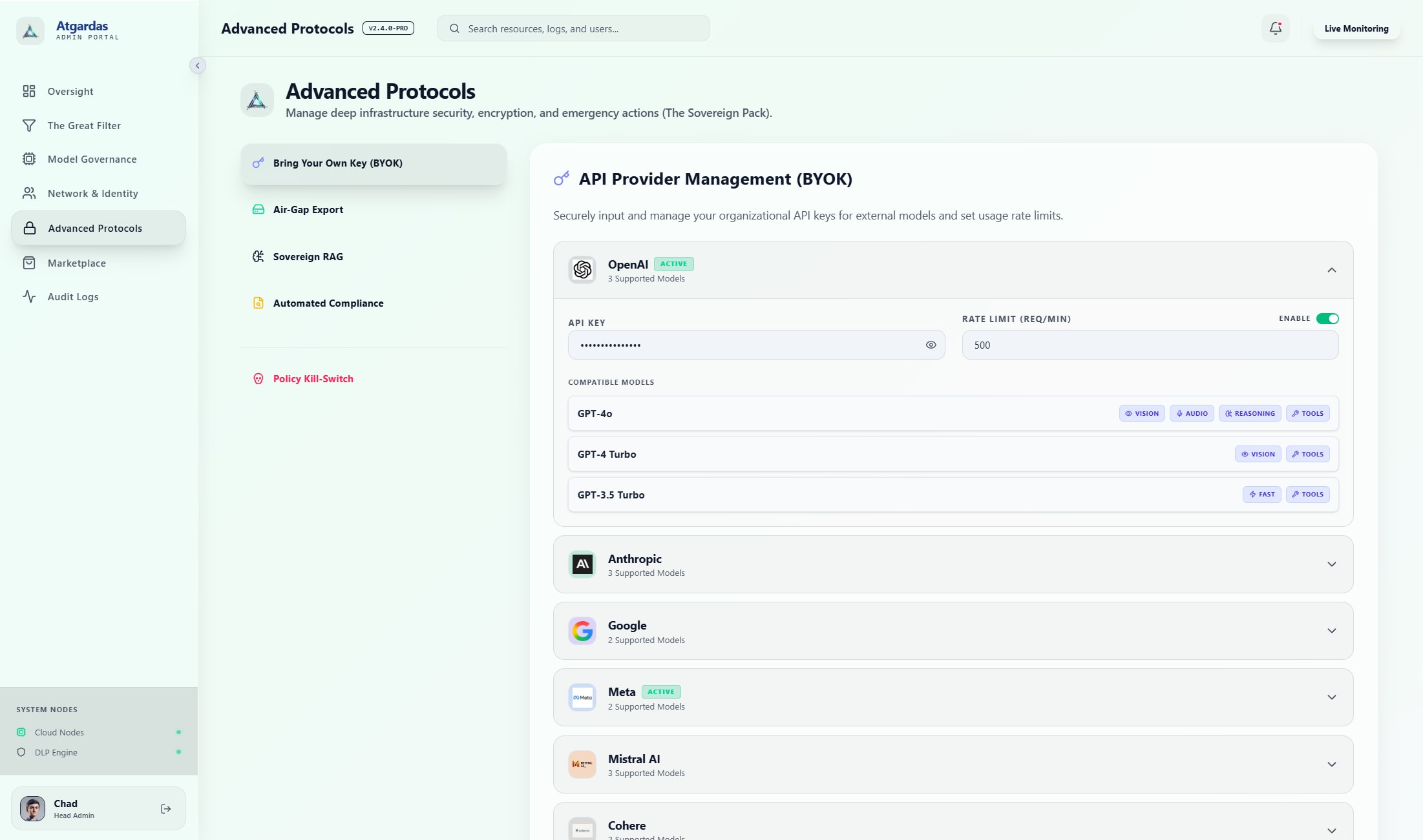 Bring Your Own Key (BYOK)