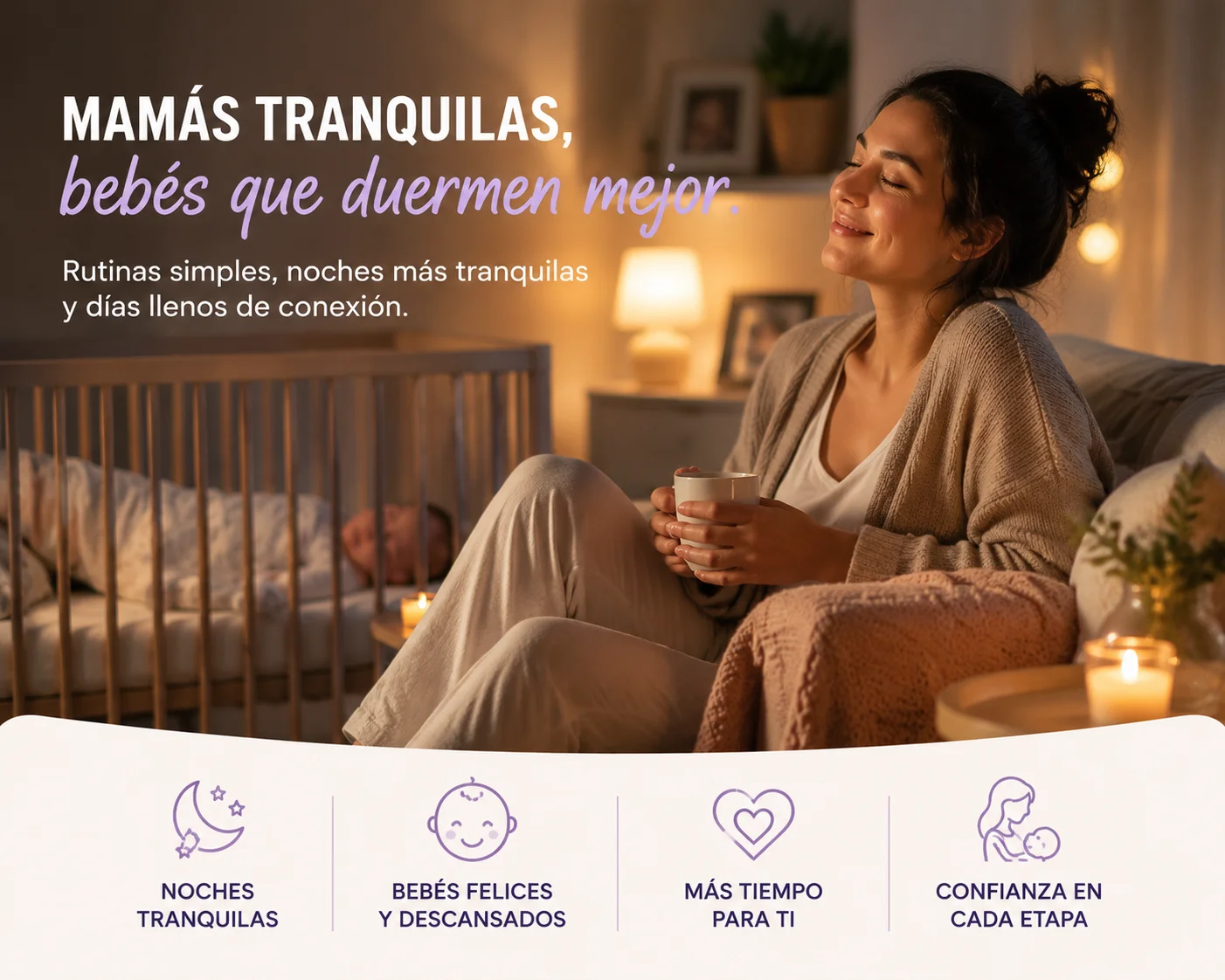 Mamás tranquilas, bebés que duermen mejor