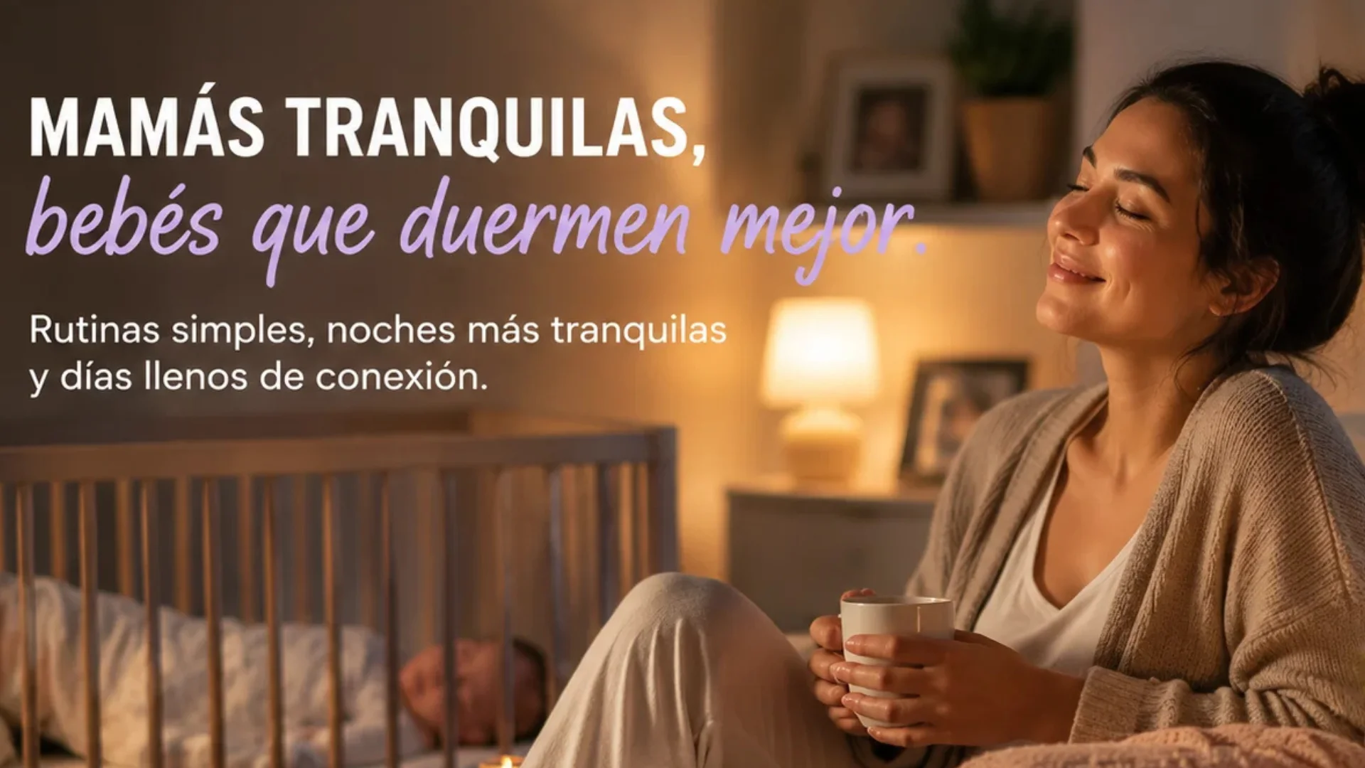 Mamá descansada usando la app
