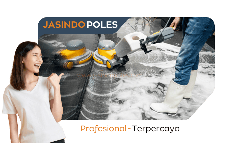 Tim Jasindo Poles sedang mengerjakan poles lantai marmer