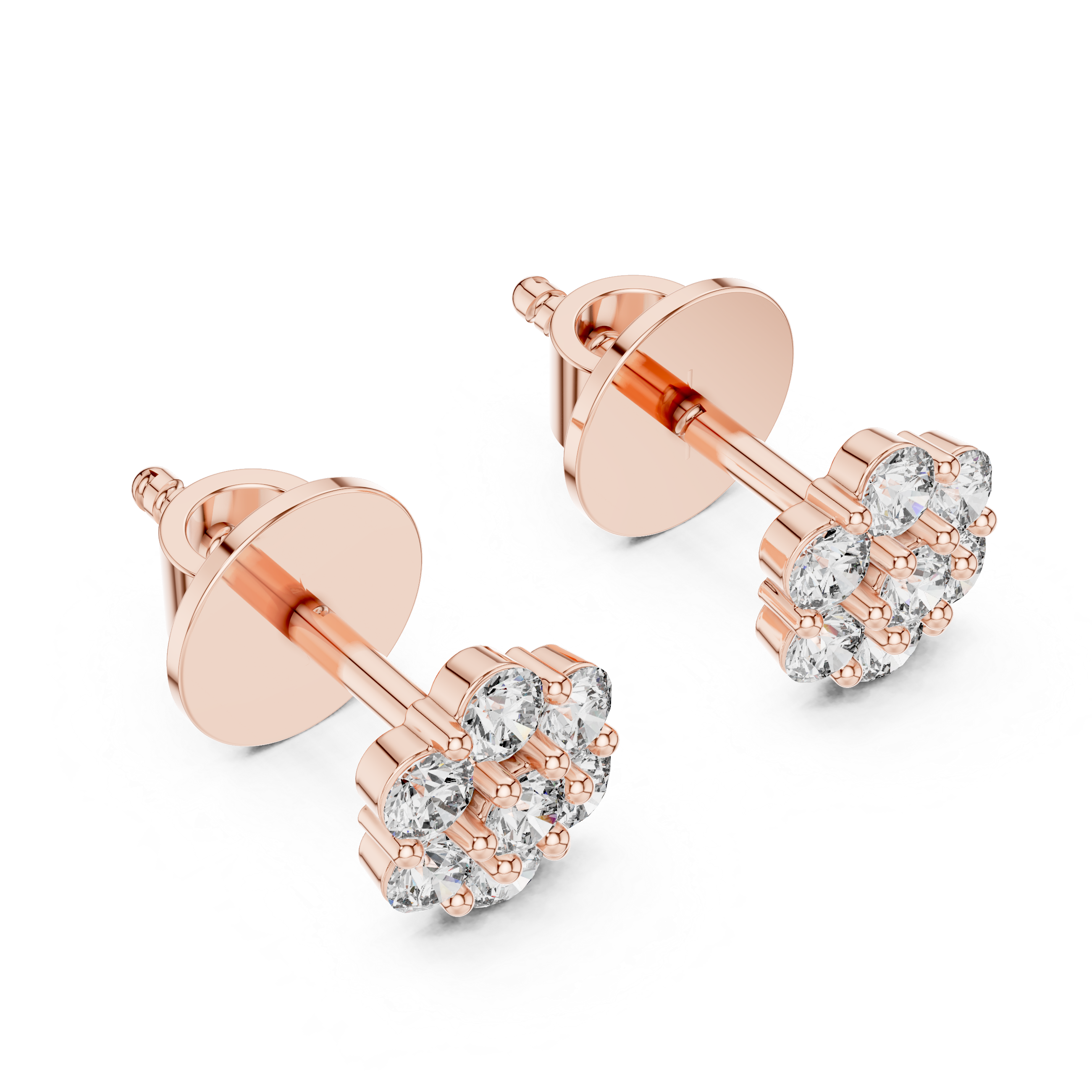 Floral Round Diamond Earring