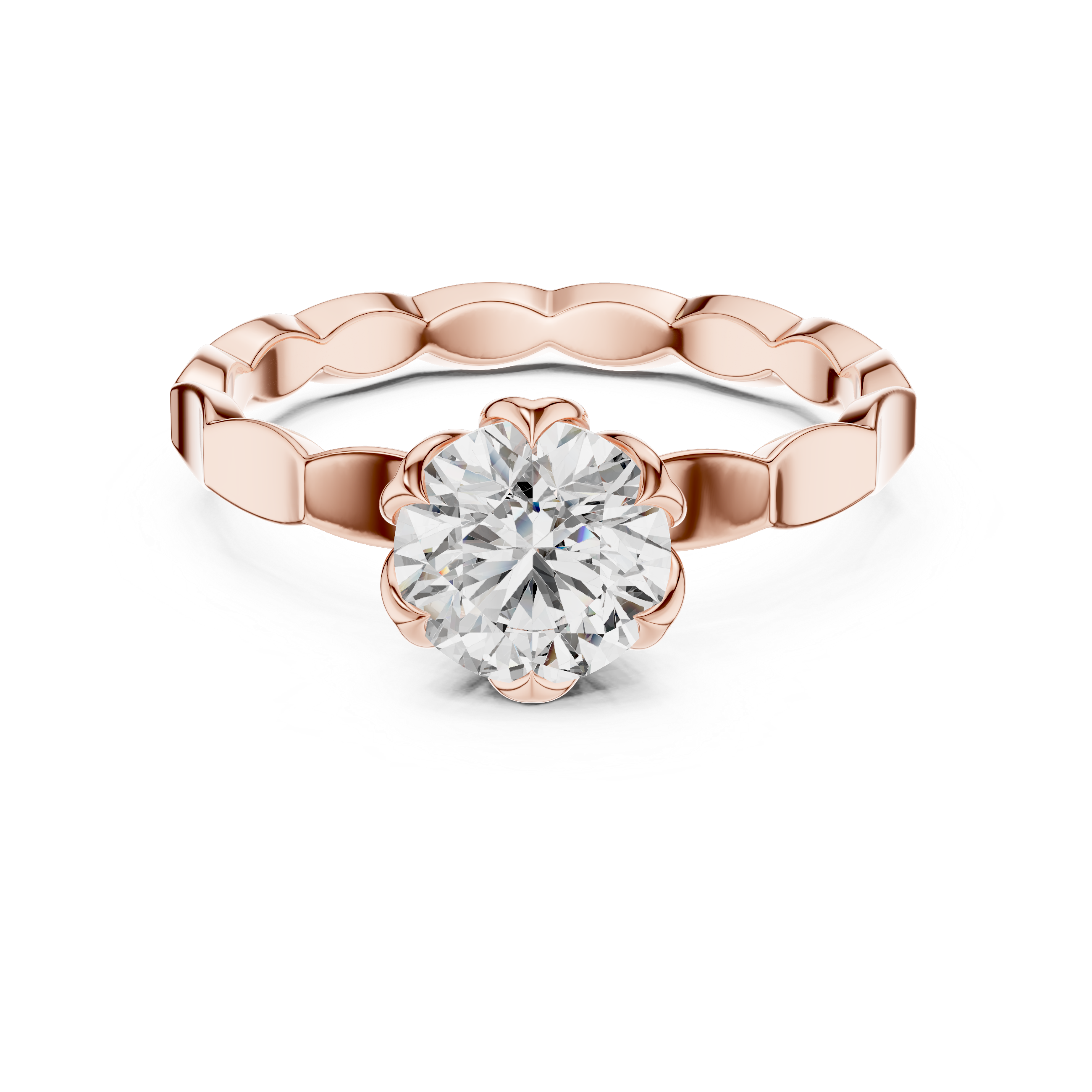 Floral Halo Diamond Engagement Ring
