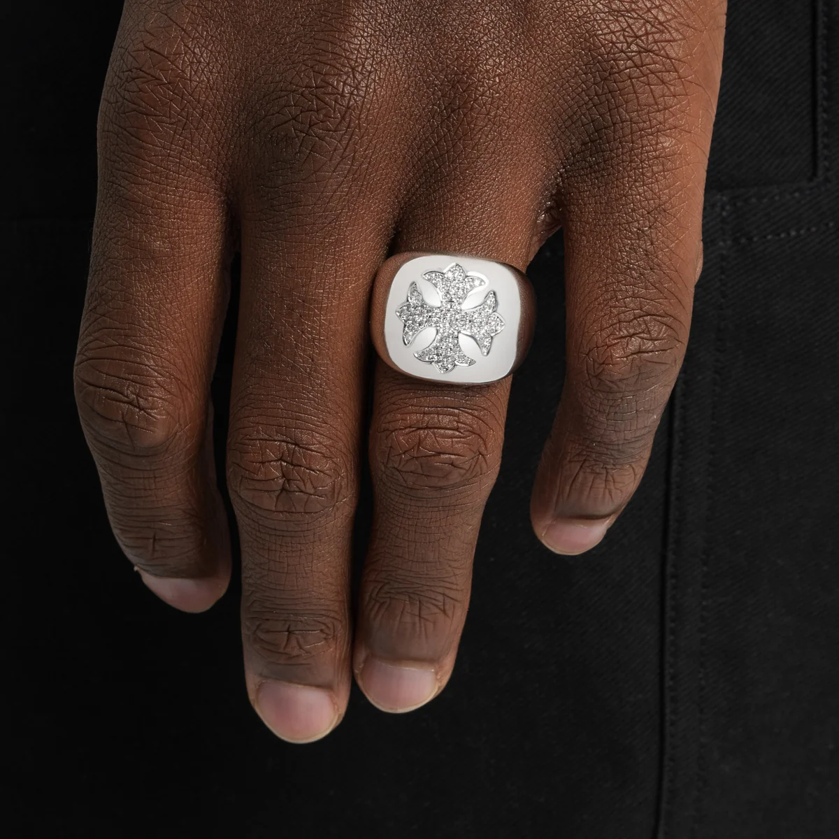 Iced Cross Ring