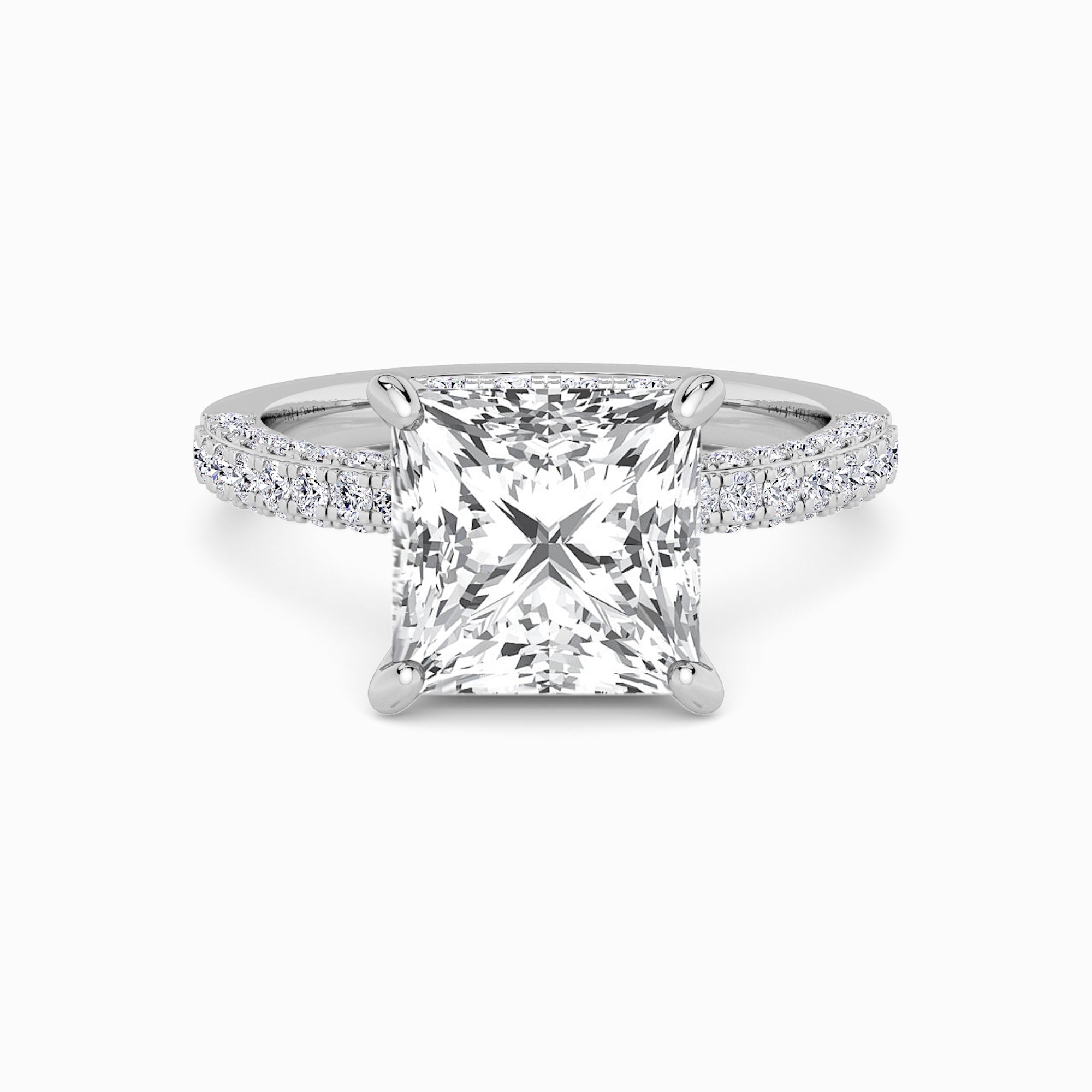 Princess Cut 3D Pave Double Hidden Halo Lab Diamond Engagement Ring (1ct+) in Canada