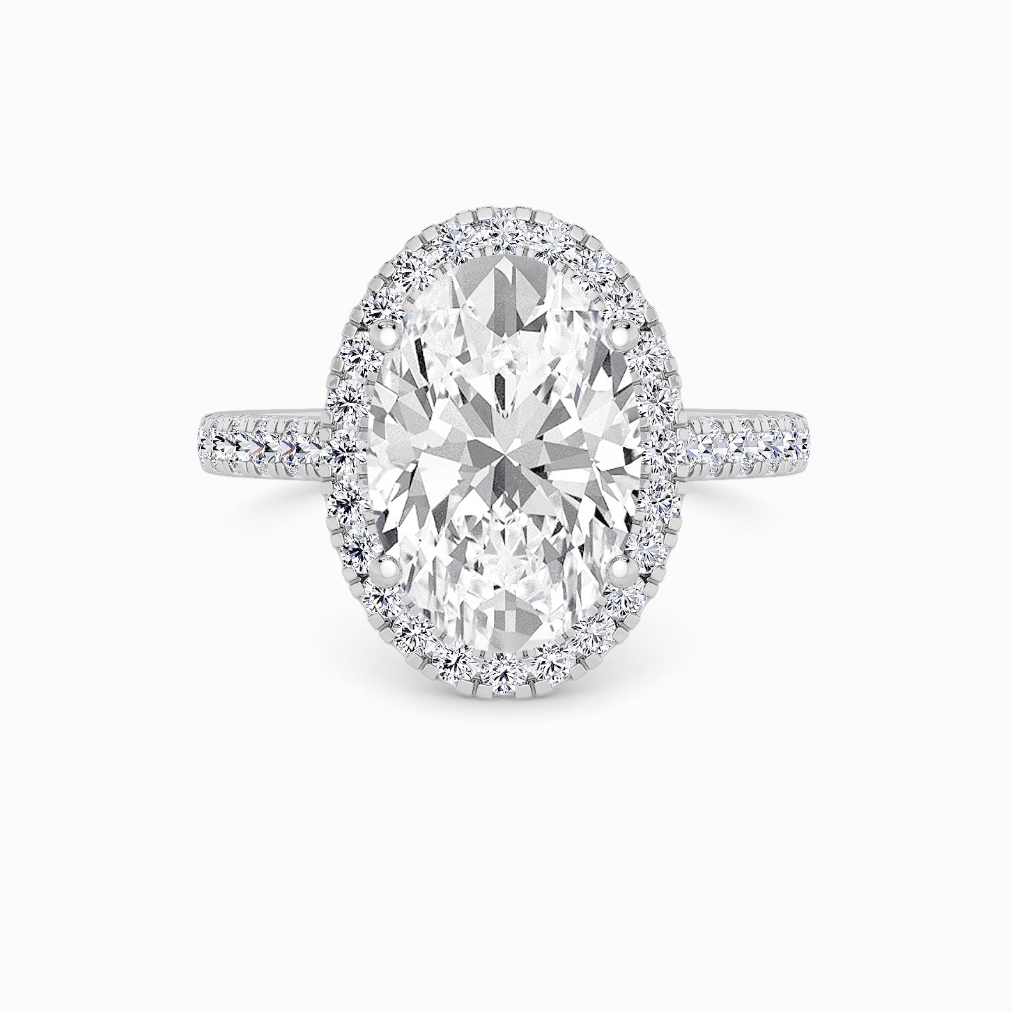 Oval Brilliant Cut Lab Diamond Halo Engagement Ring (Cathedral) (0.50ct+) in Canada