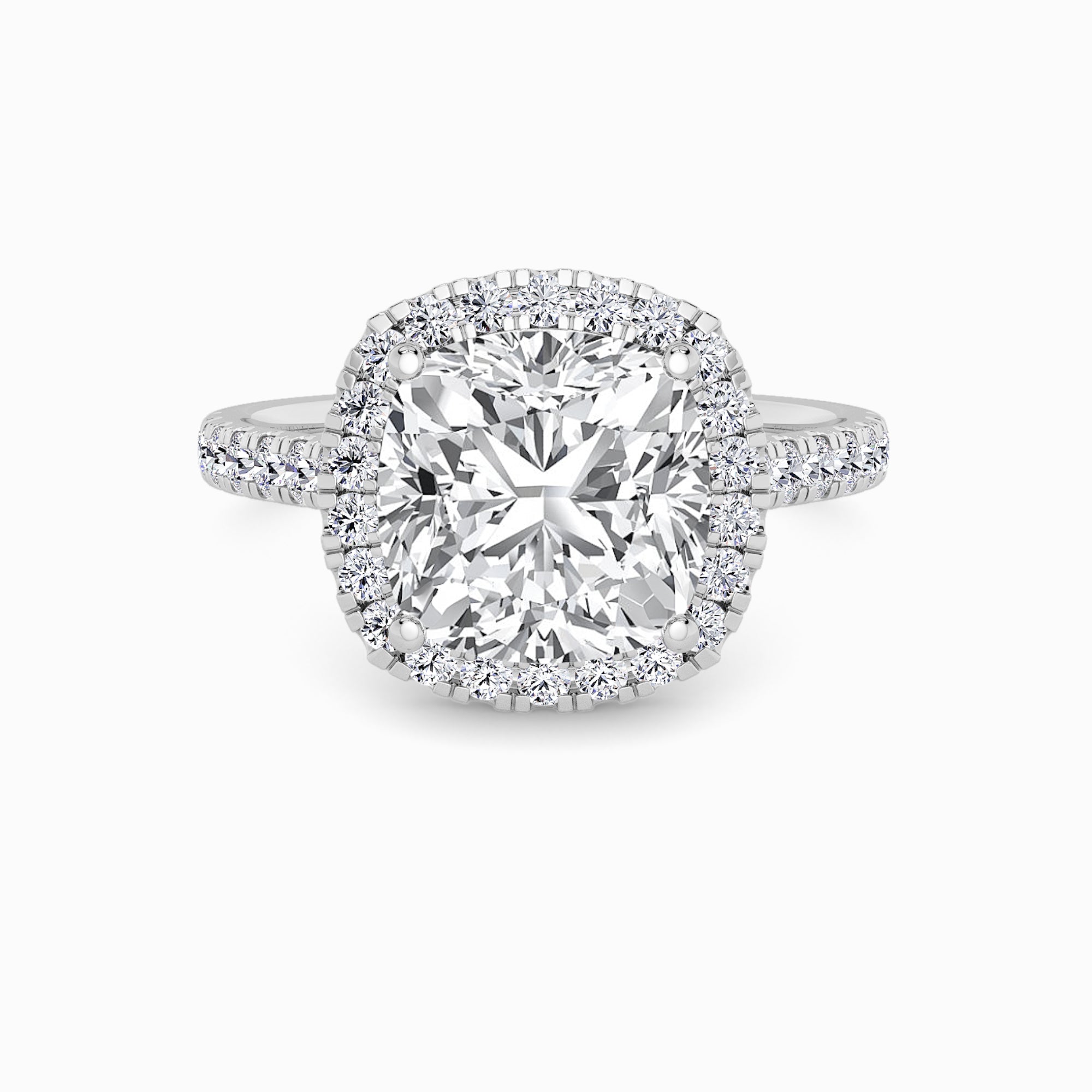 Cushion Cut Lab Diamond Halo Engagement Ring (Cathedral) (0.50ct+) in Canada