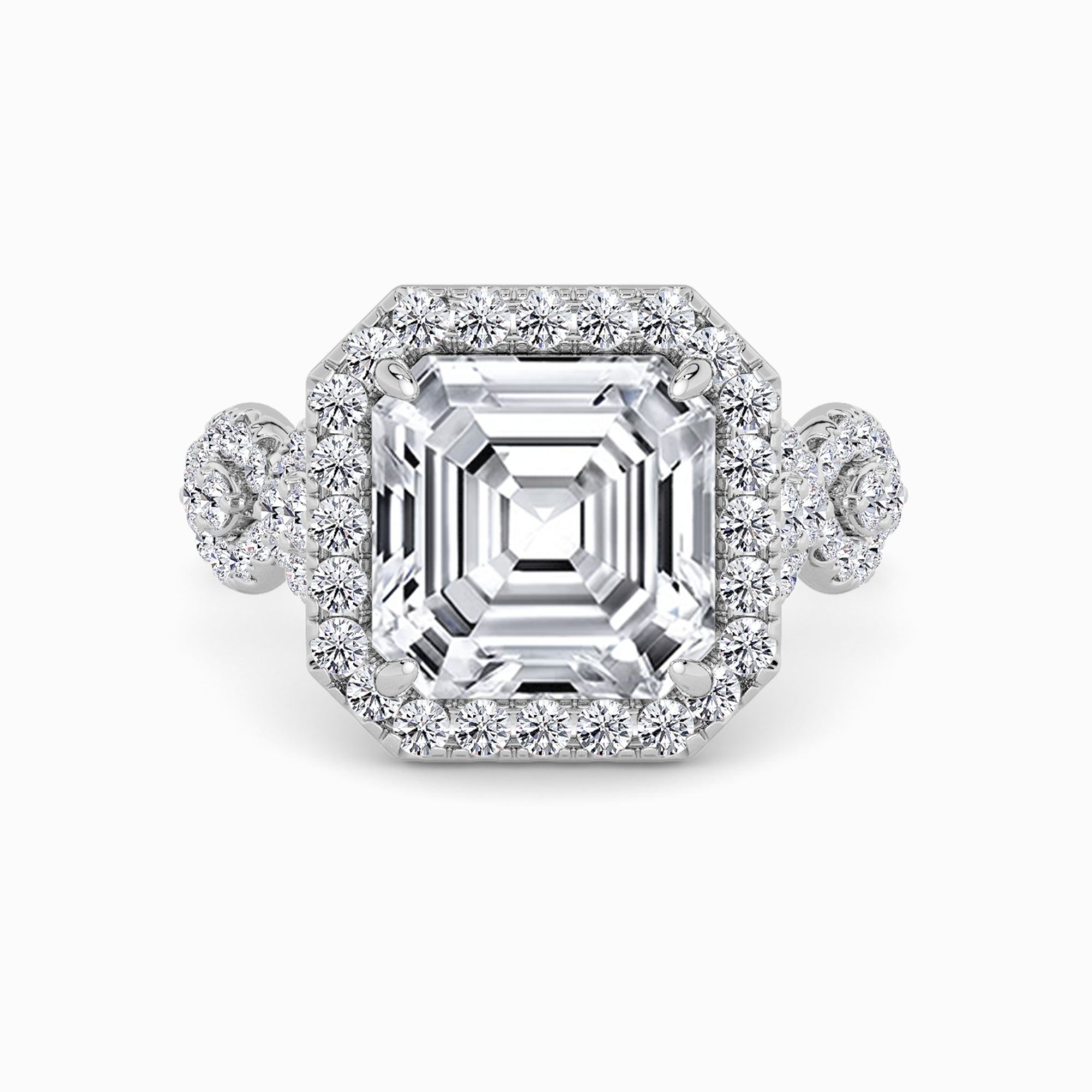 Asscher Cut Halo Braided Band Lab Diamond Engagement Ring (1ct+) in Canada