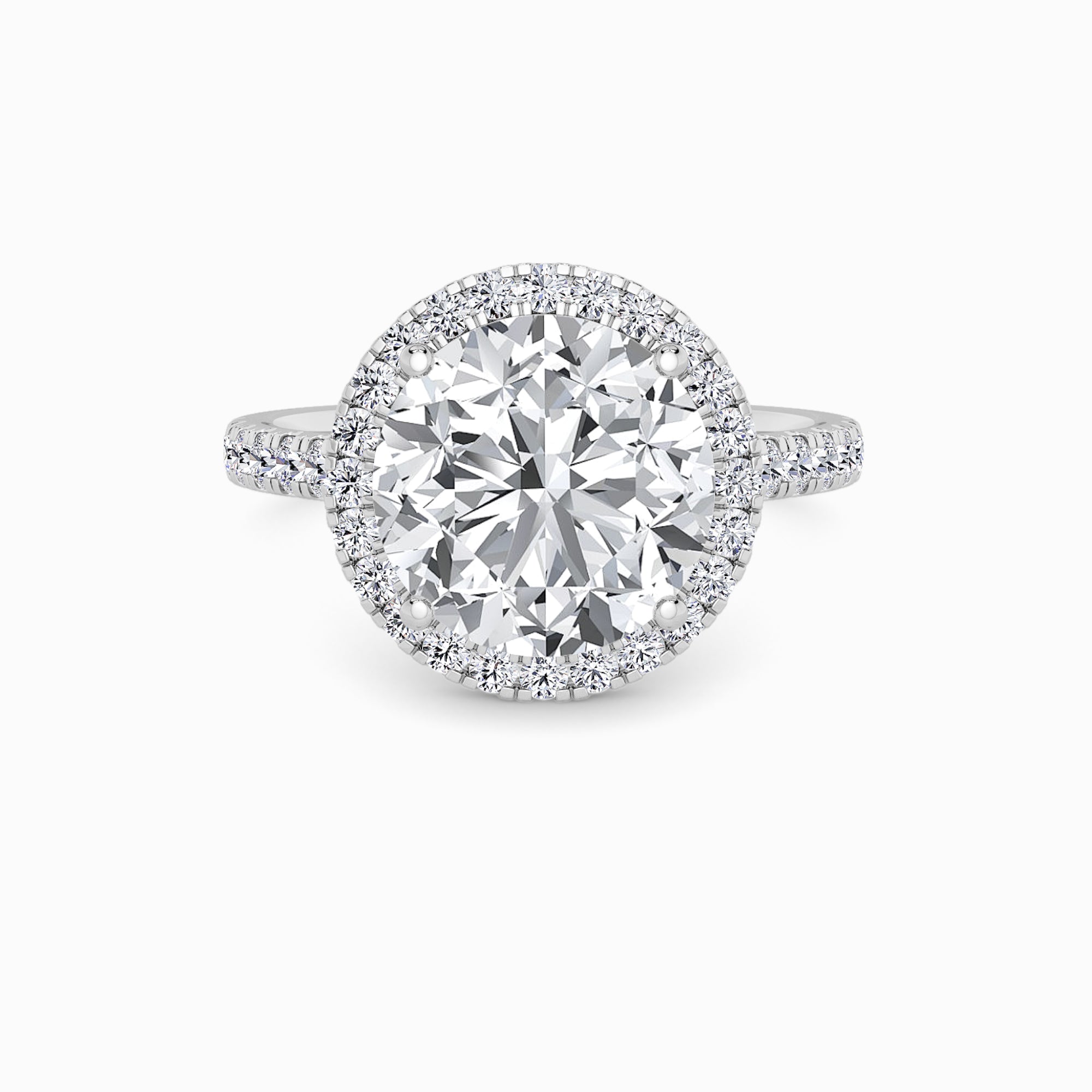 Round Brilliant Cut Lab Diamond Halo Engagement Ring (Cathedral) (0.50ct+) in Canada