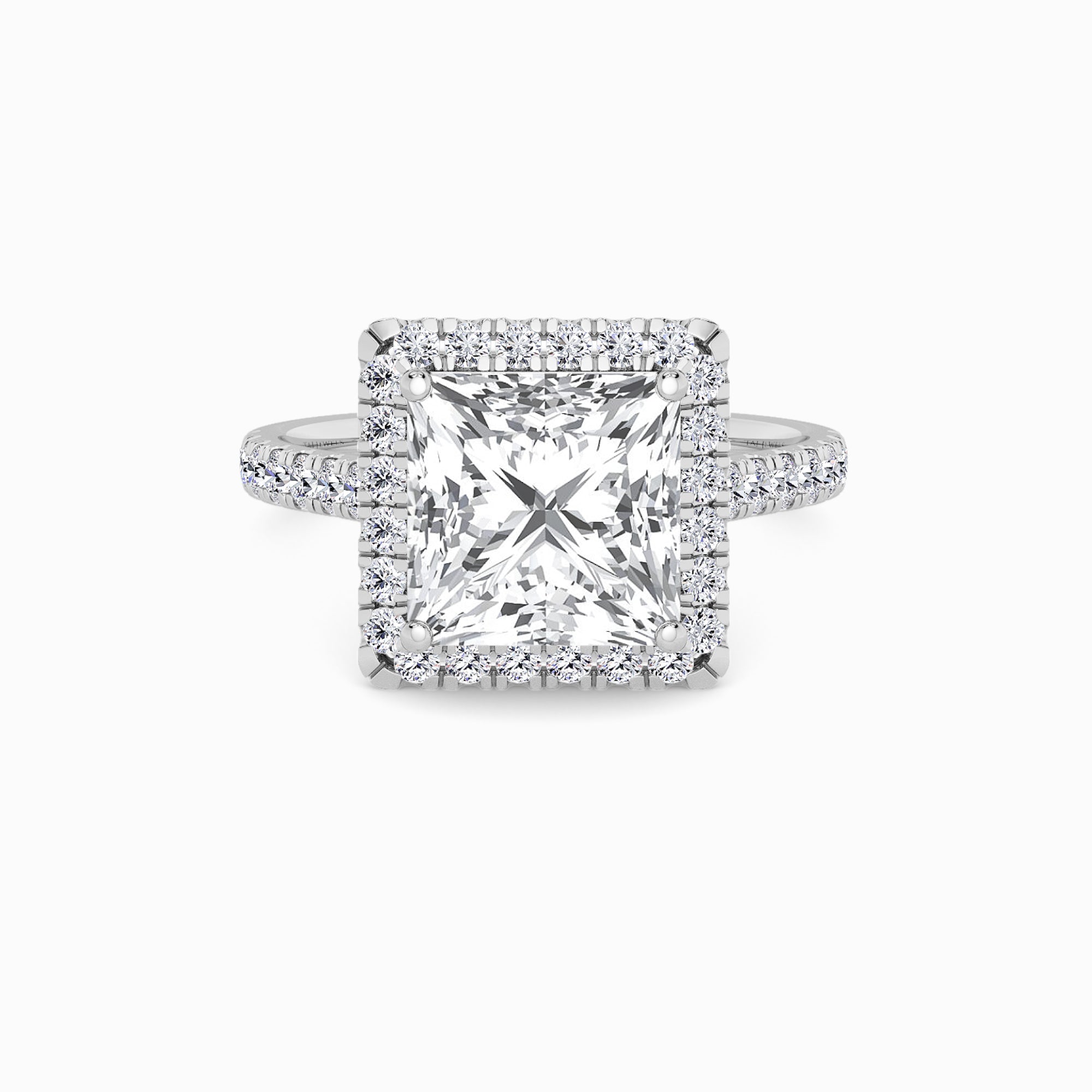 Princess Cut Lab Diamond Halo Engagement Ring (Cathedral) (0.50ct+) in Canada