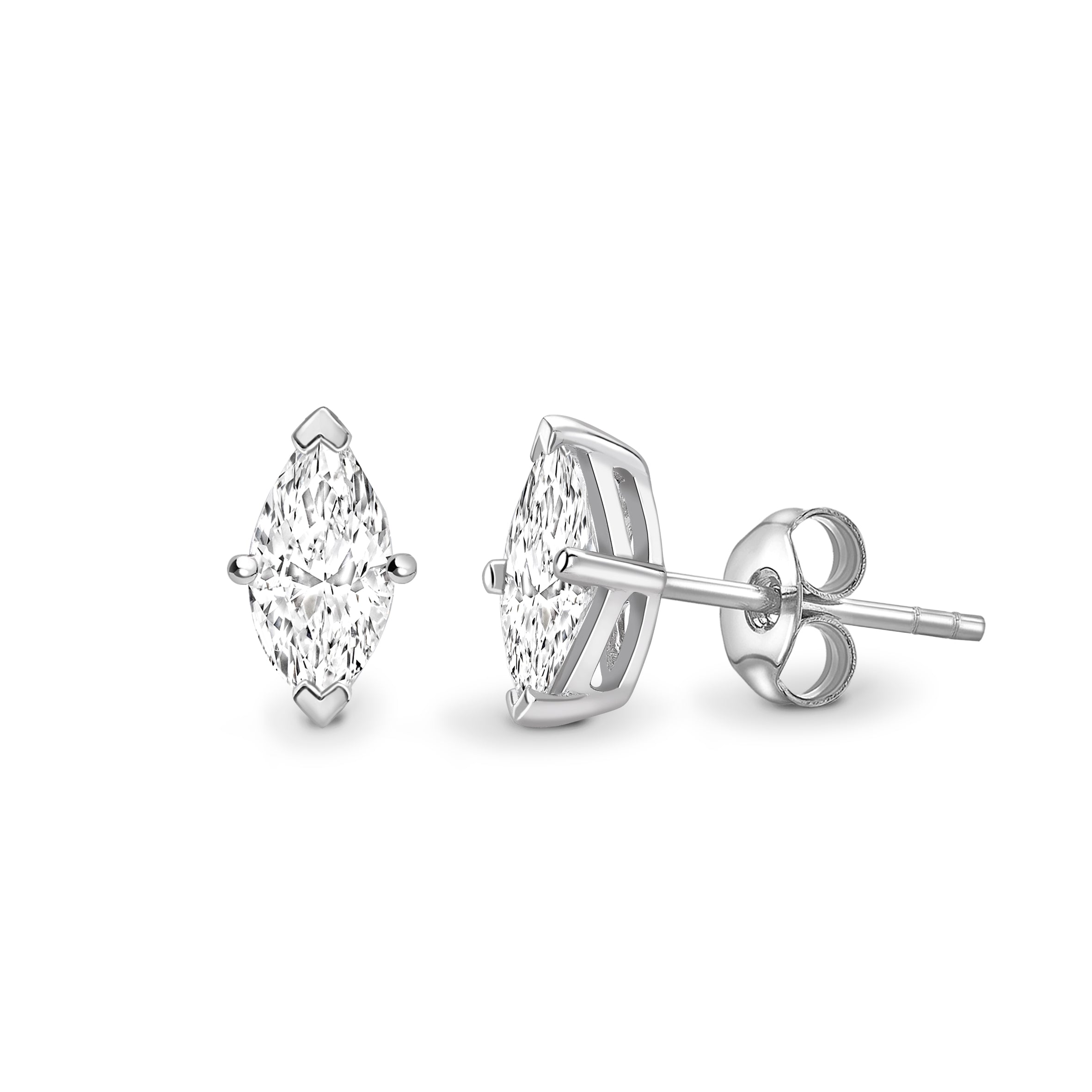 Lab Grown Marquise Diamond Solitaire Earring Studs in Canada