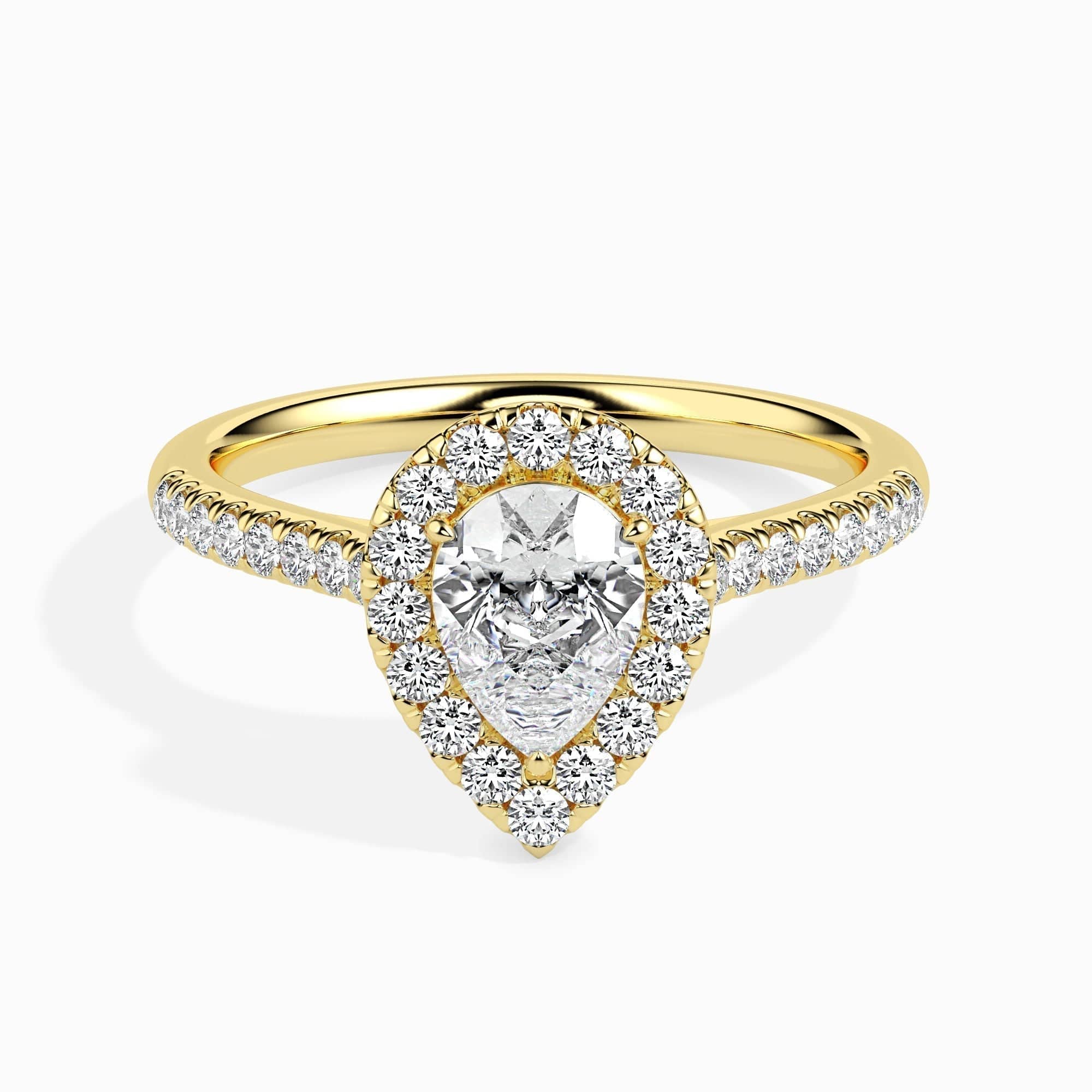 2ct Pear Halo Lab Diamond Zion Ring