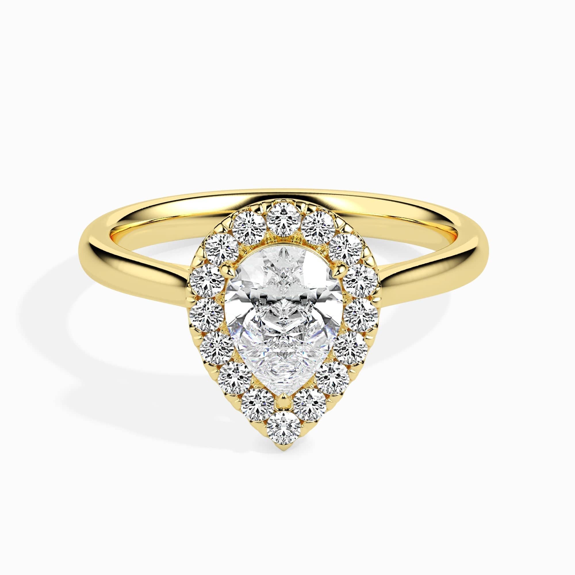 2ct Pear Halo Lab Diamond Sprico Ring