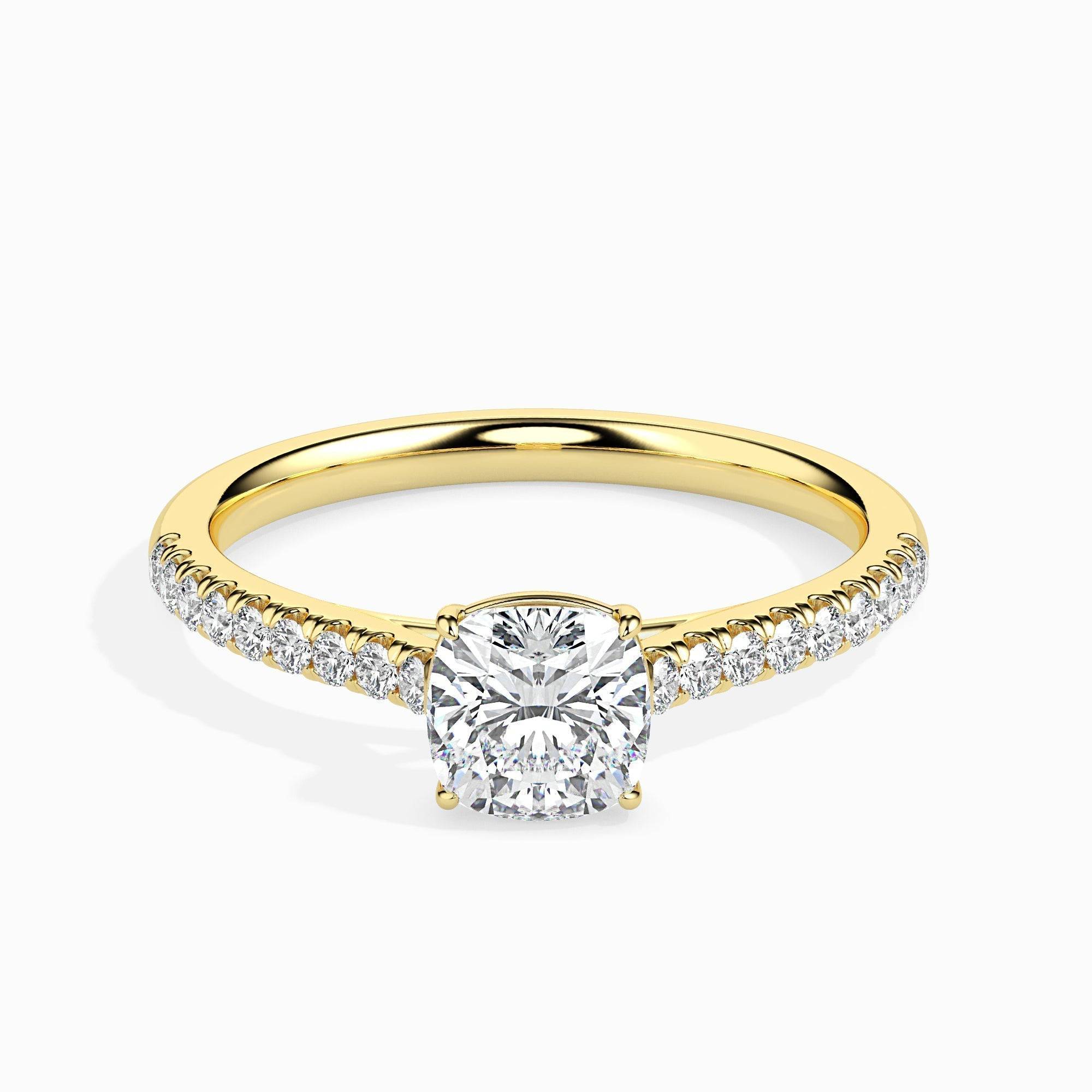 1.5ct Cushion Lab Diamond Solo Solitaire Ring