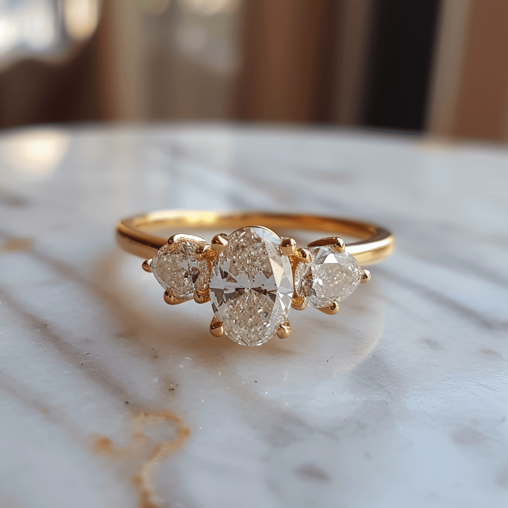Tashya 90 Pointer Oval Lab Diamond Ring