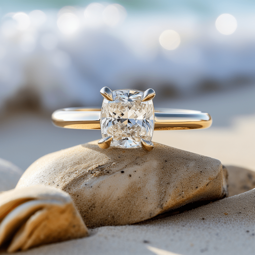 Sara 1.5ct Cushion Lab Diamond Ring