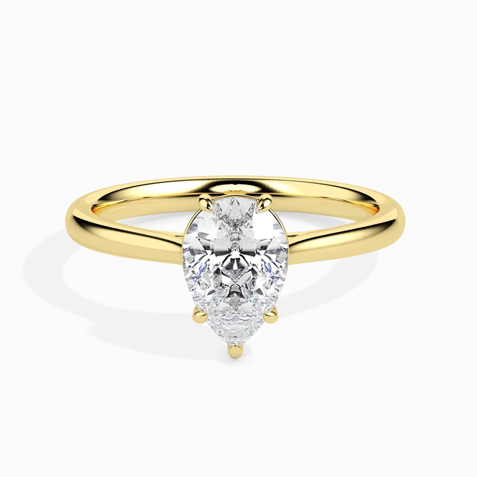 1ct Pear Lab Diamond Sole Solitaire Ring