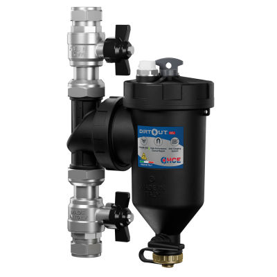 DirtOUT XL - DF100 (Copper Pipe) | DEFANGATORE MAGNETICO MULTIFUNZIONE PER CALDAIE E POMPE DI CALORE in polimero, con valvola a sfera e attacchi ff (copper pipe)
