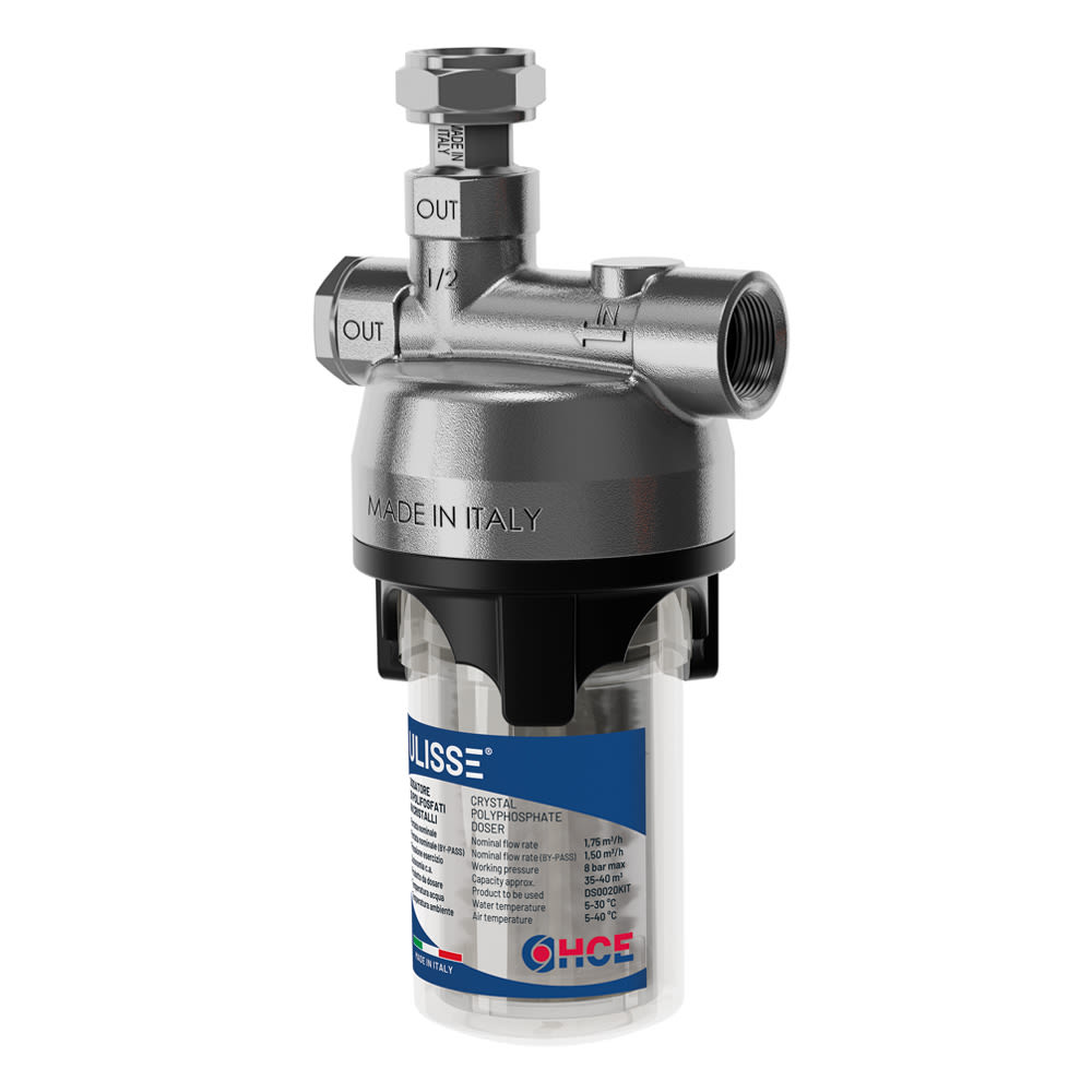 ULISSE | Dosatore di polifosfati in cristallo apparecchio ad uso domestico per il trattamento dell’acqua potabile
