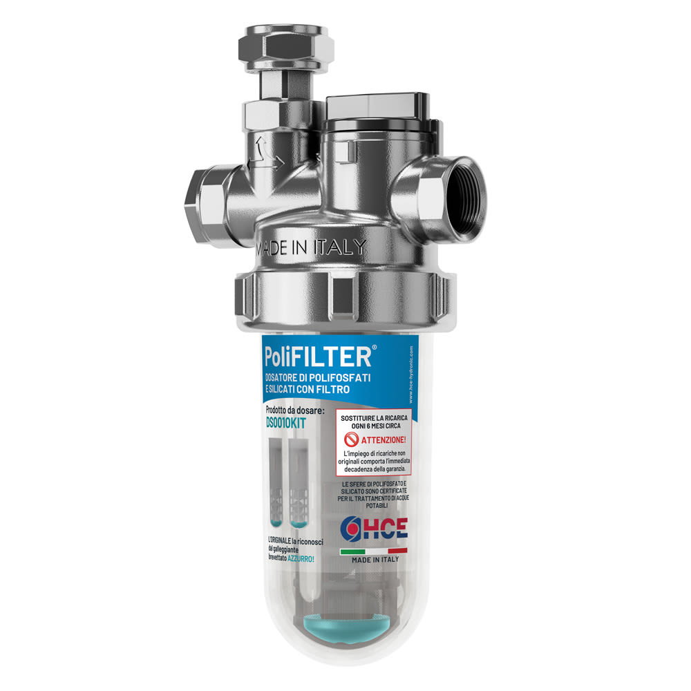 PoliFILTER® BY-PASS | Distributeur de polyphosphate et silicate avec By-pass appareil à usage domestique pour le traitement de l’eau potable