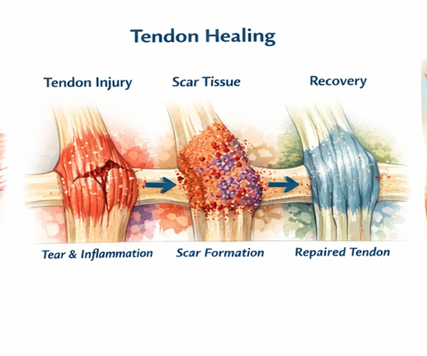 Tendon structure with limited blood supply