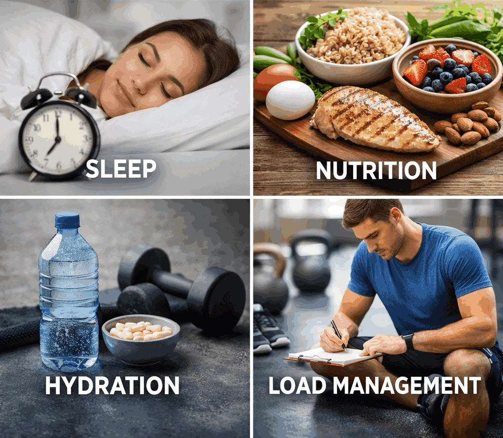 recoverey pillars stretch, sleep, loading