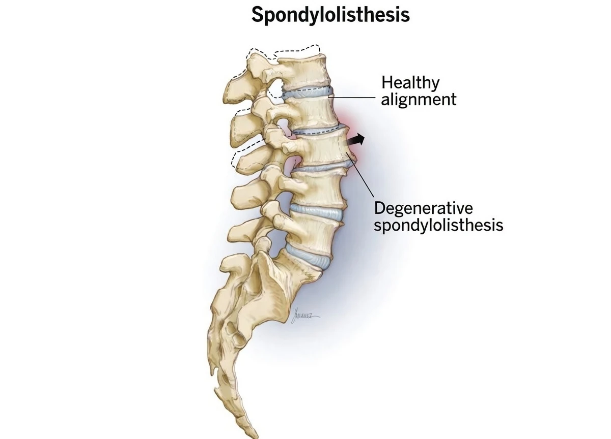 Vertebral slippage diagram