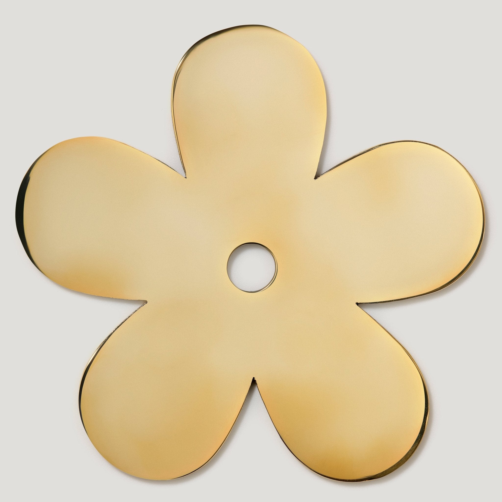 ADA Flower Knob Backplate - Unlacquered Brass