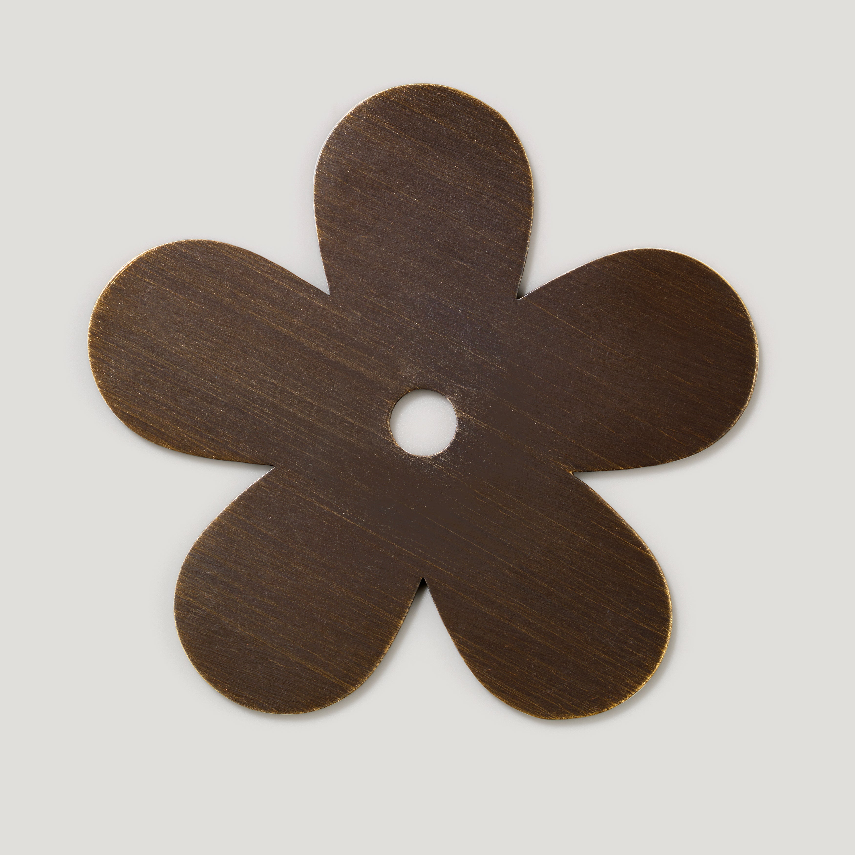 ADA Flower Knob Backplate - Antique Brass
