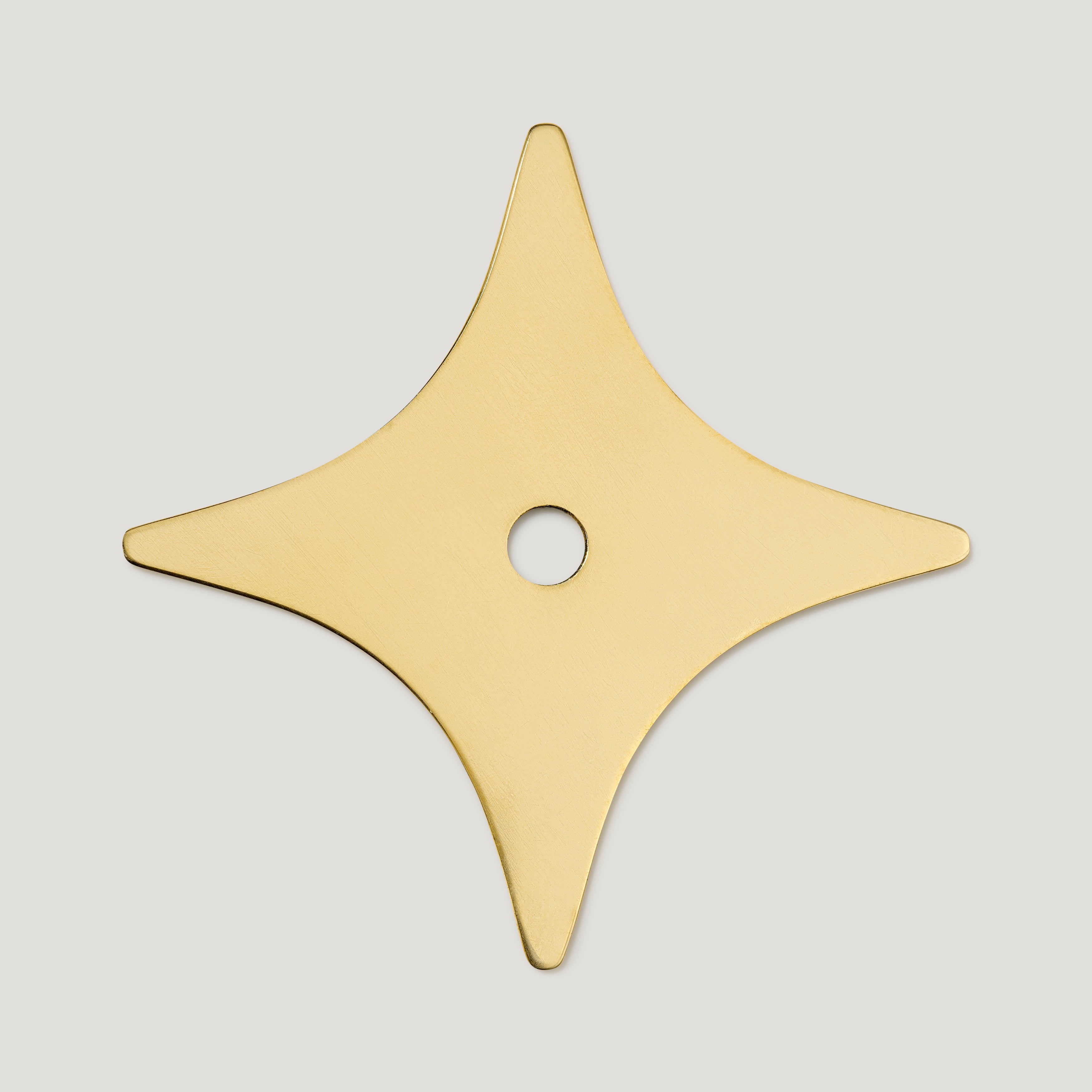 ADA Star Knob Backplate - Unlacquered Brass