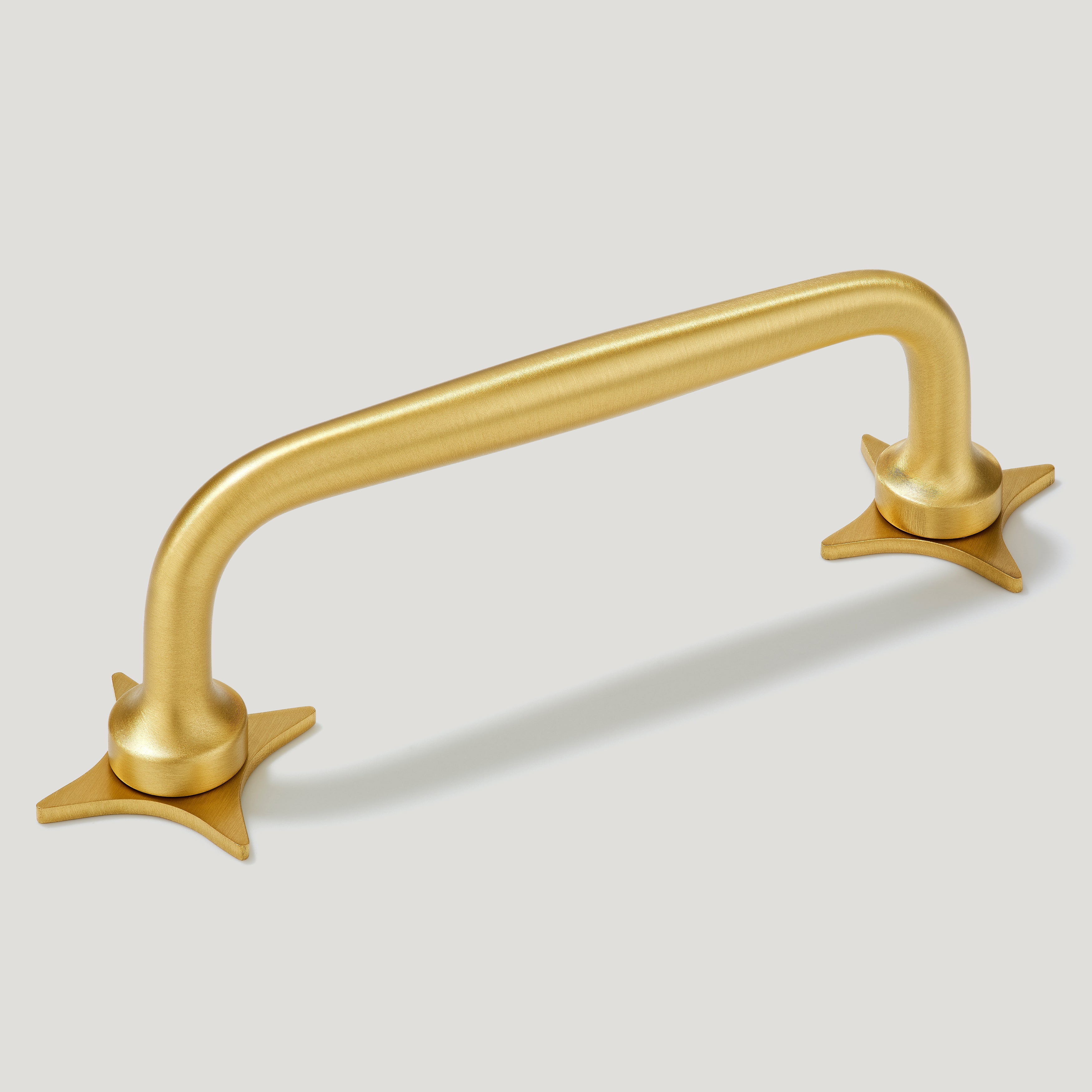 ADA Handle with Star Backplates - Satin Brass