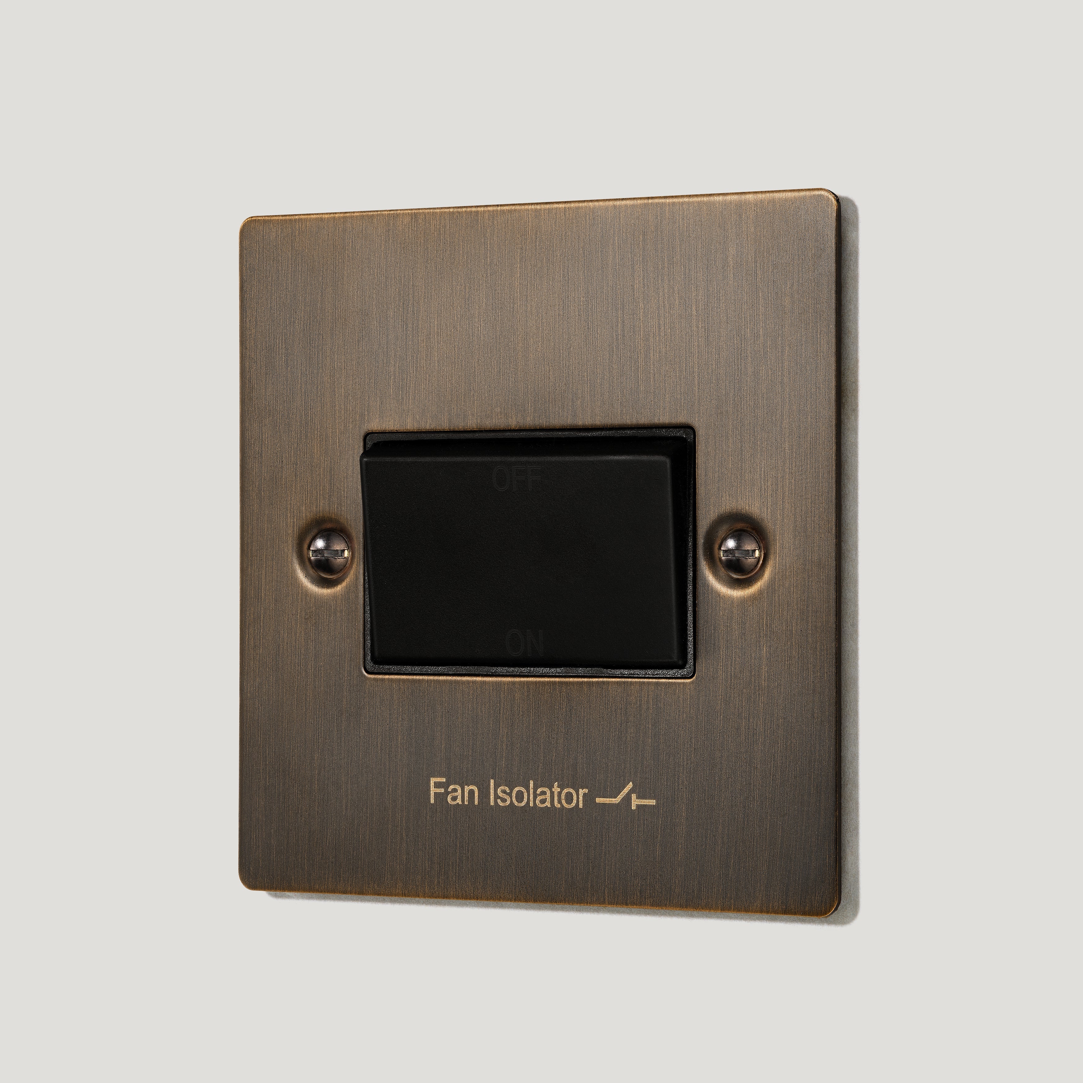 SYLVIE 10A 3-Pole Fan Isolator Switch - Antique Brass