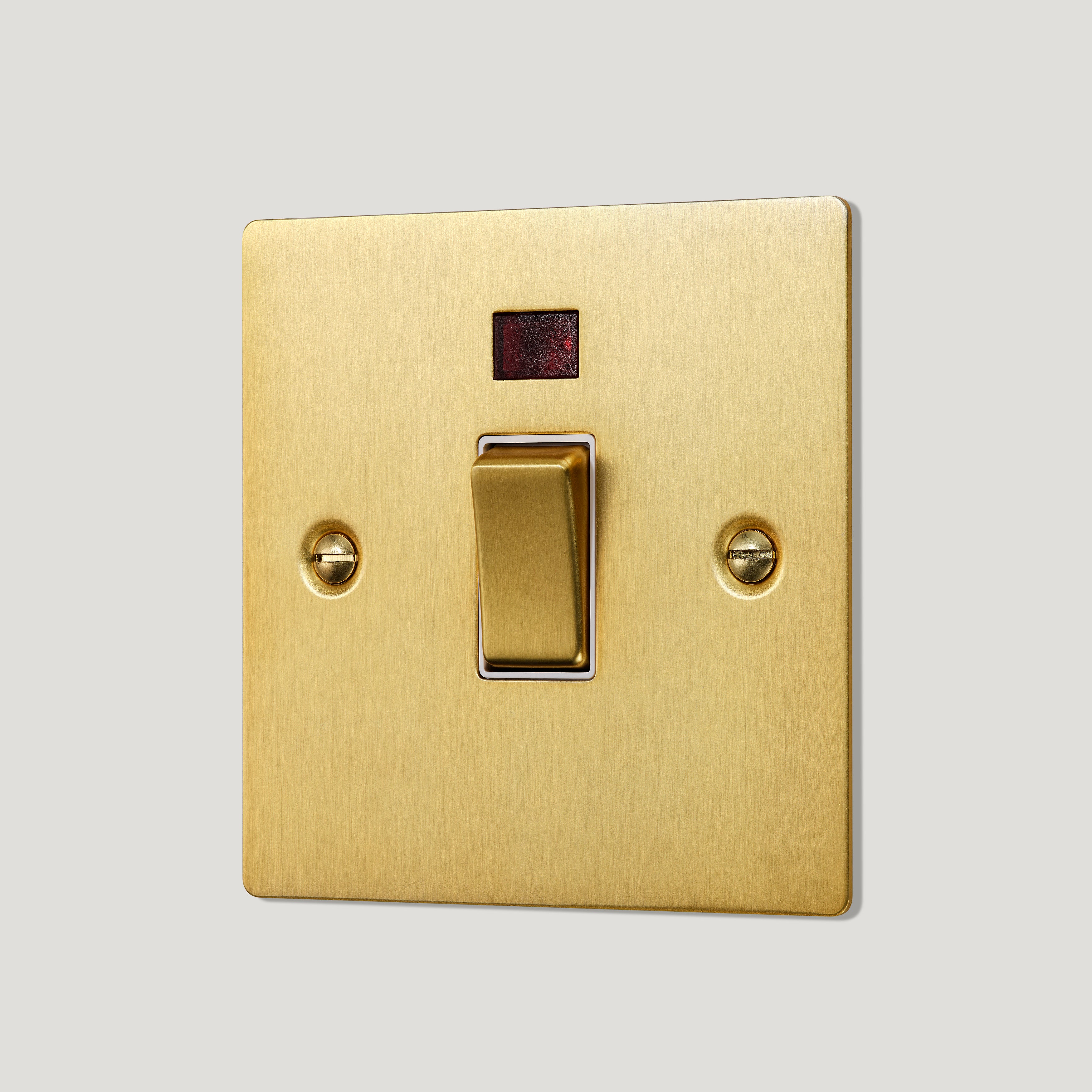 SYLVIE 20A Double Pole Switch with Neon Indicator - Brass