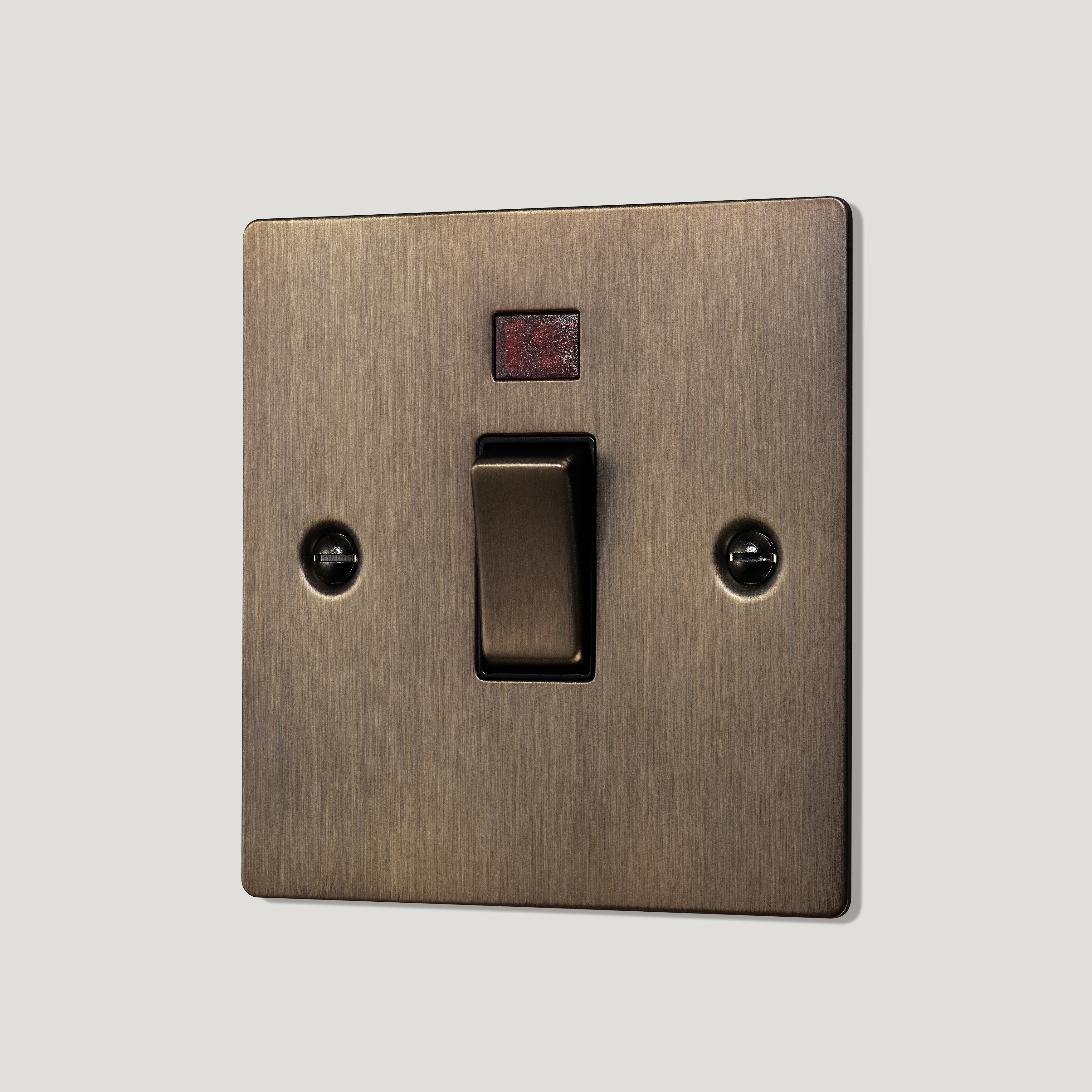 SYLVIE 20A Double Pole Switch with Neon Indicator - Antique Brass