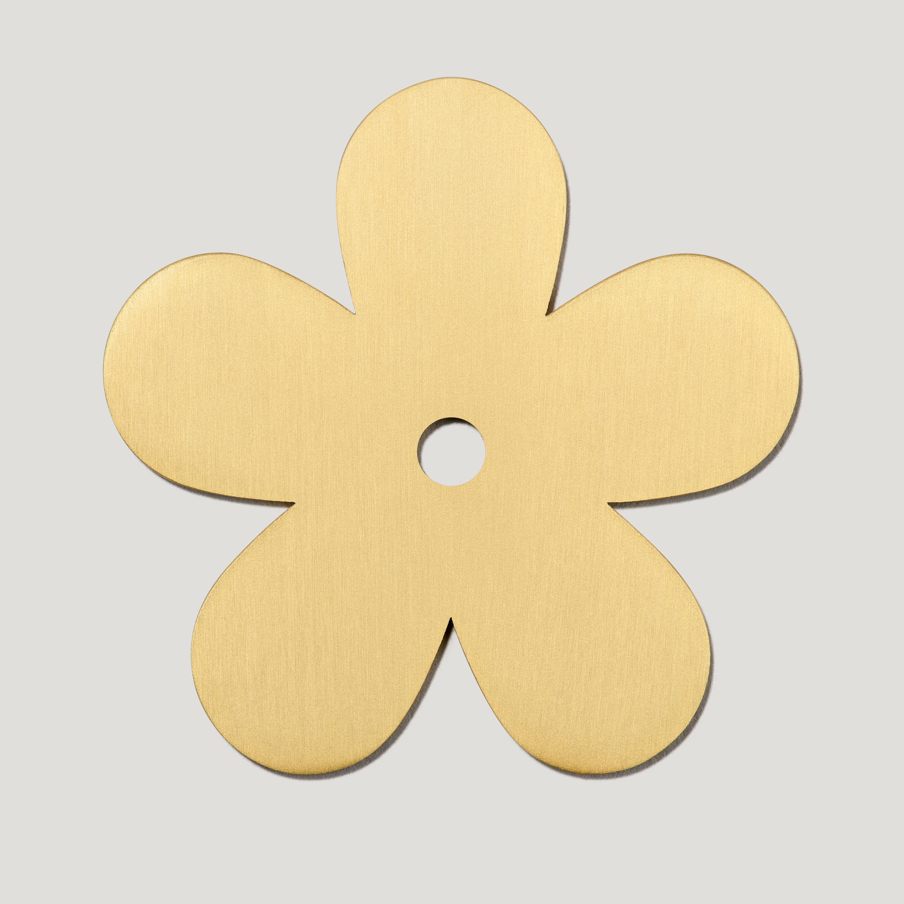 ADA Flower Knob Backplate - Satin Brass
