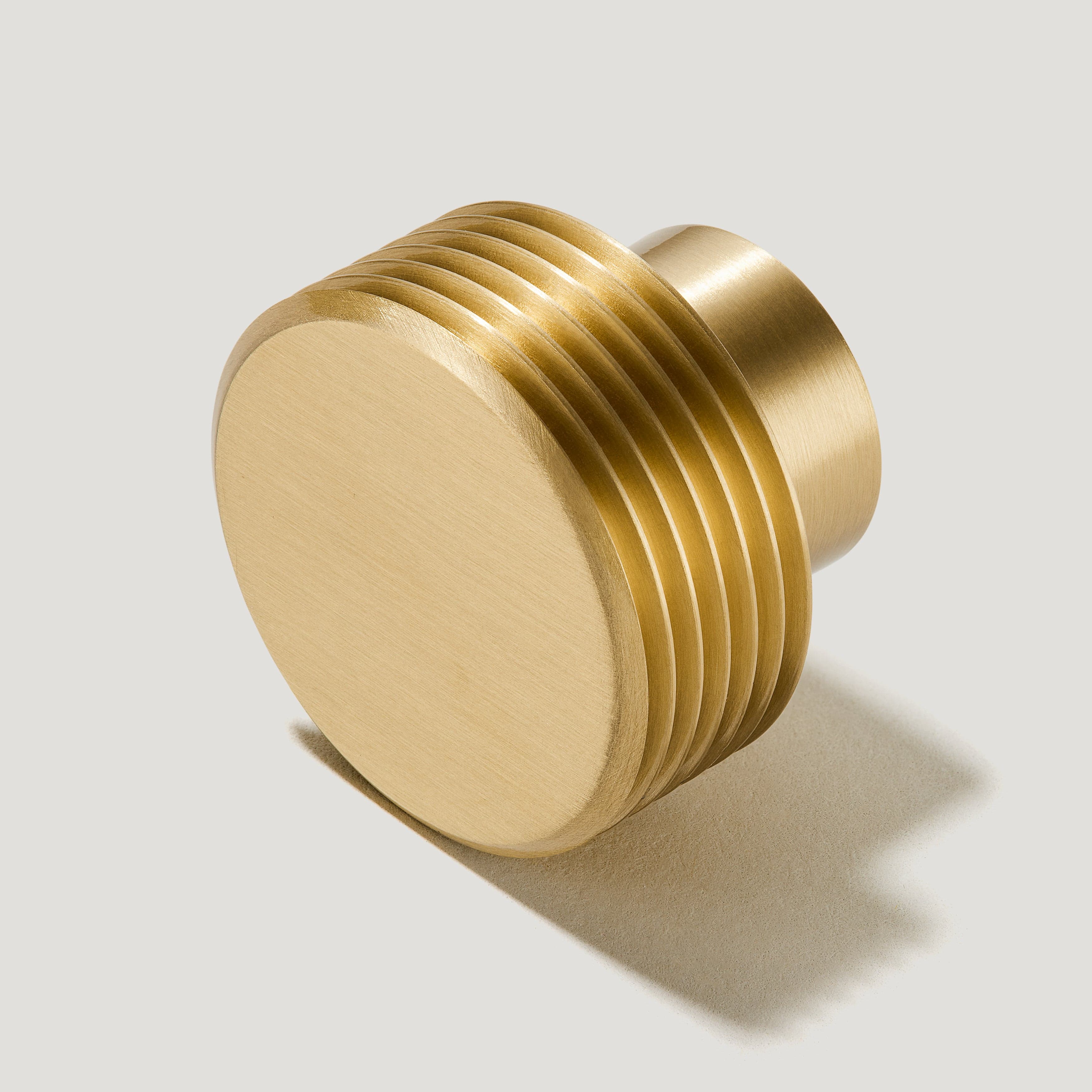 BEZEL Grooved Knob - Satin Brass