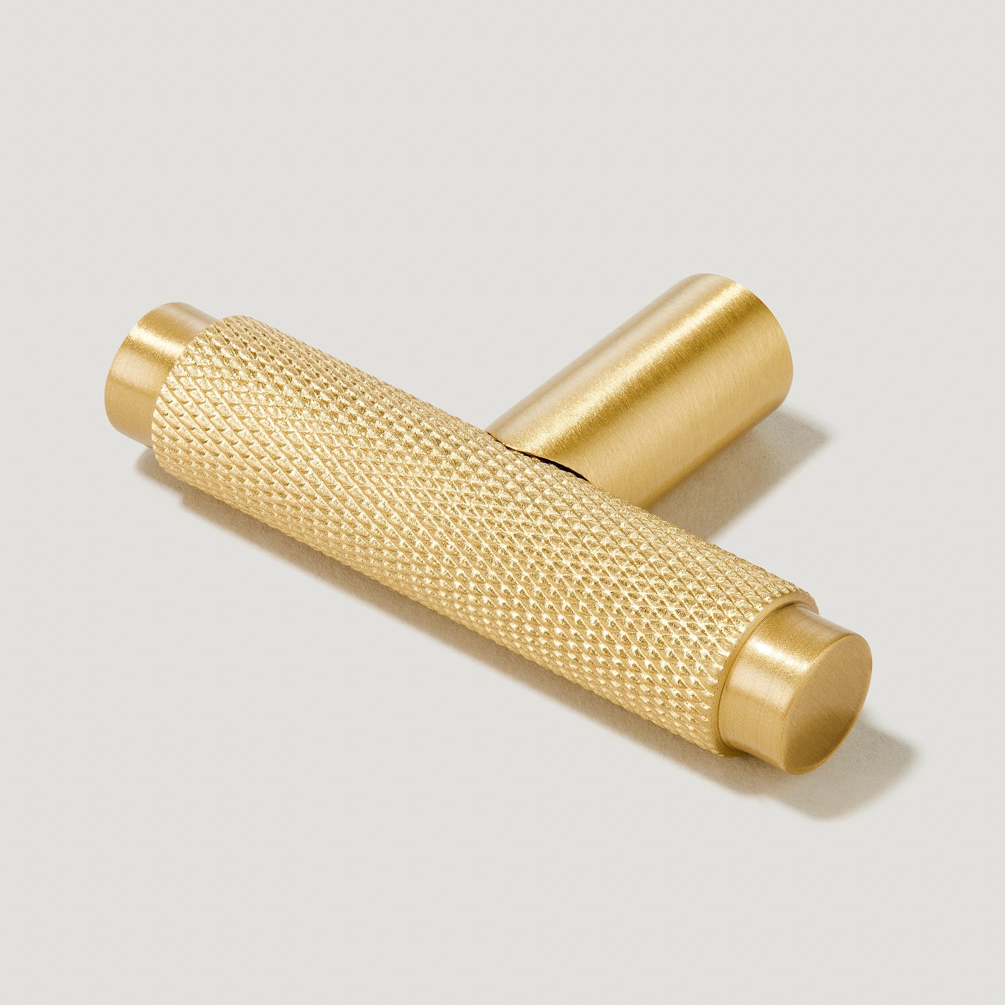 KEPLER Knurled Single T Handle - Satin Brass