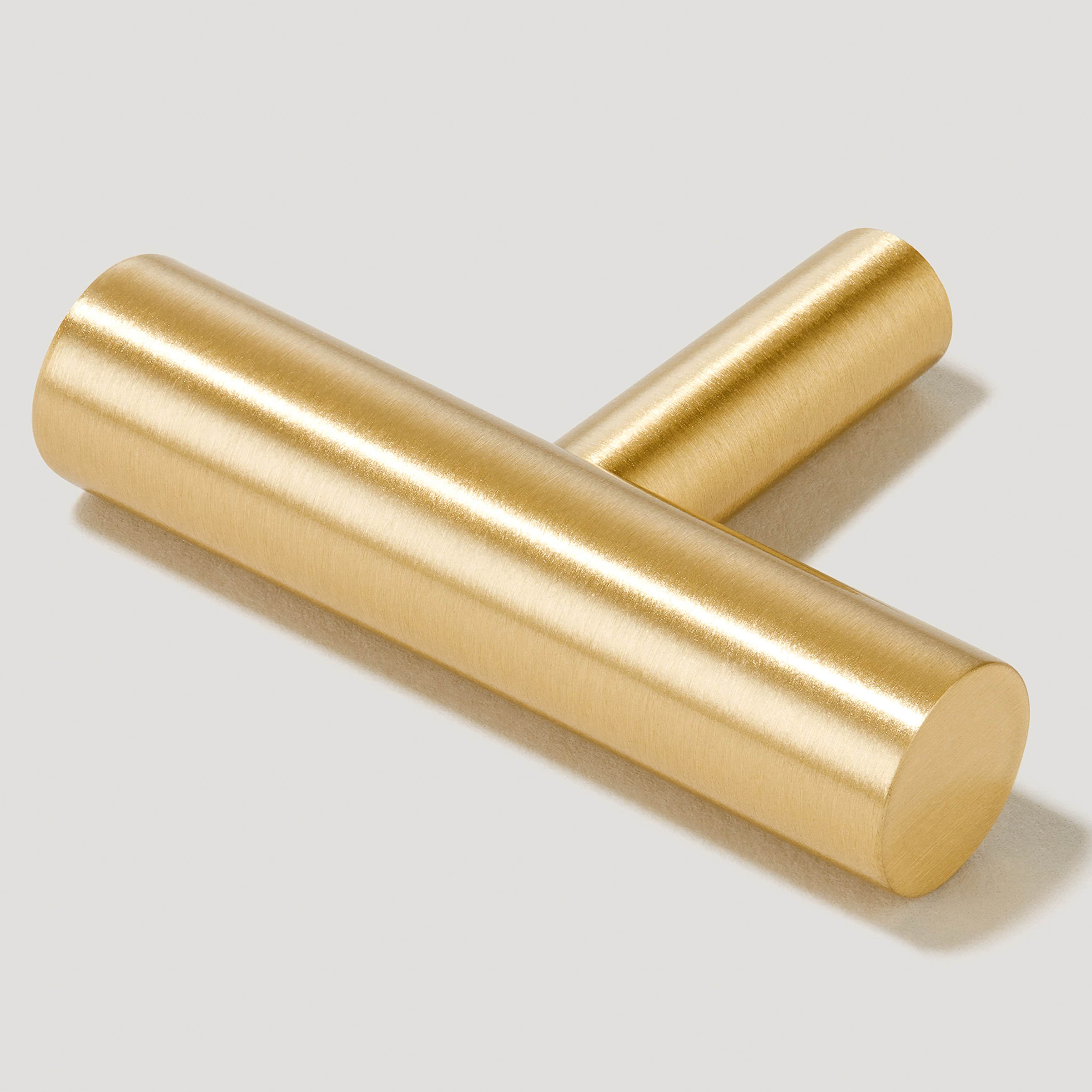 WATT Single T Handle - Satin Brass