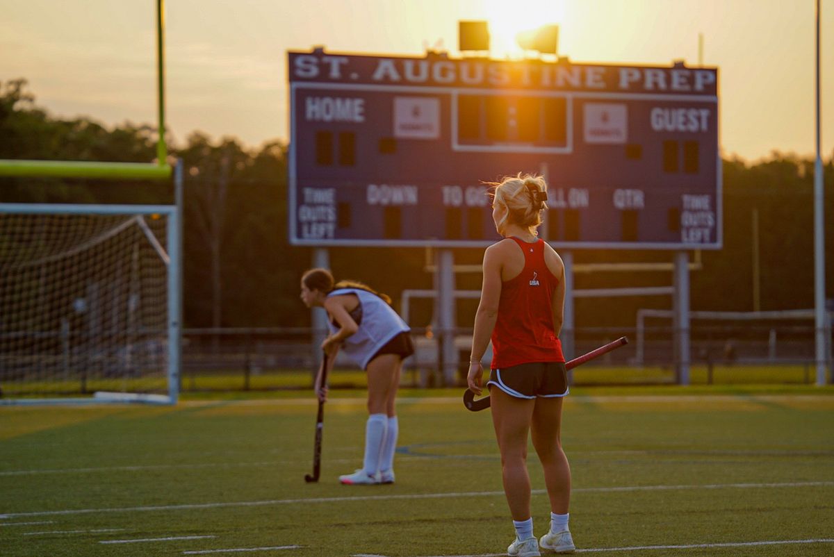 Phia at sunset on the field