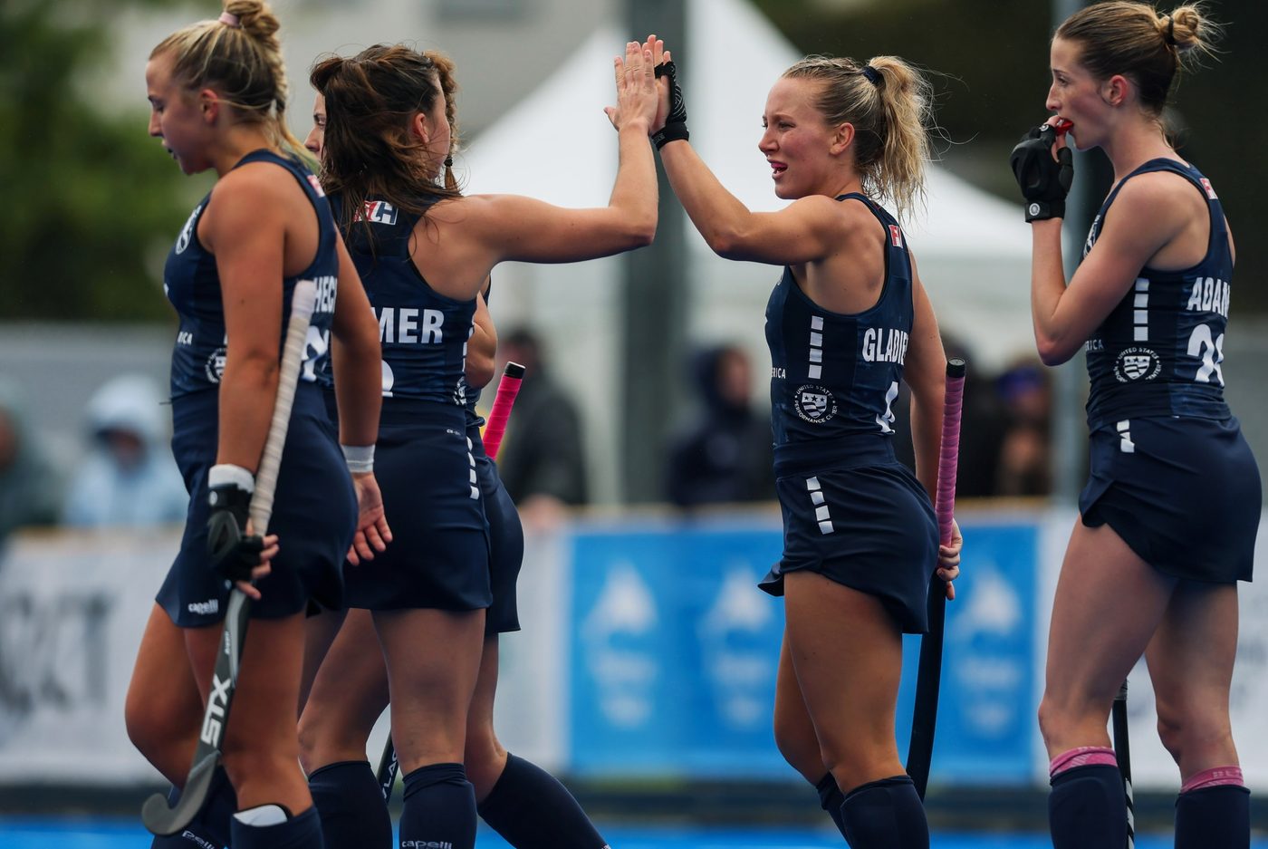 Phia celebrating with USWNT teammates
