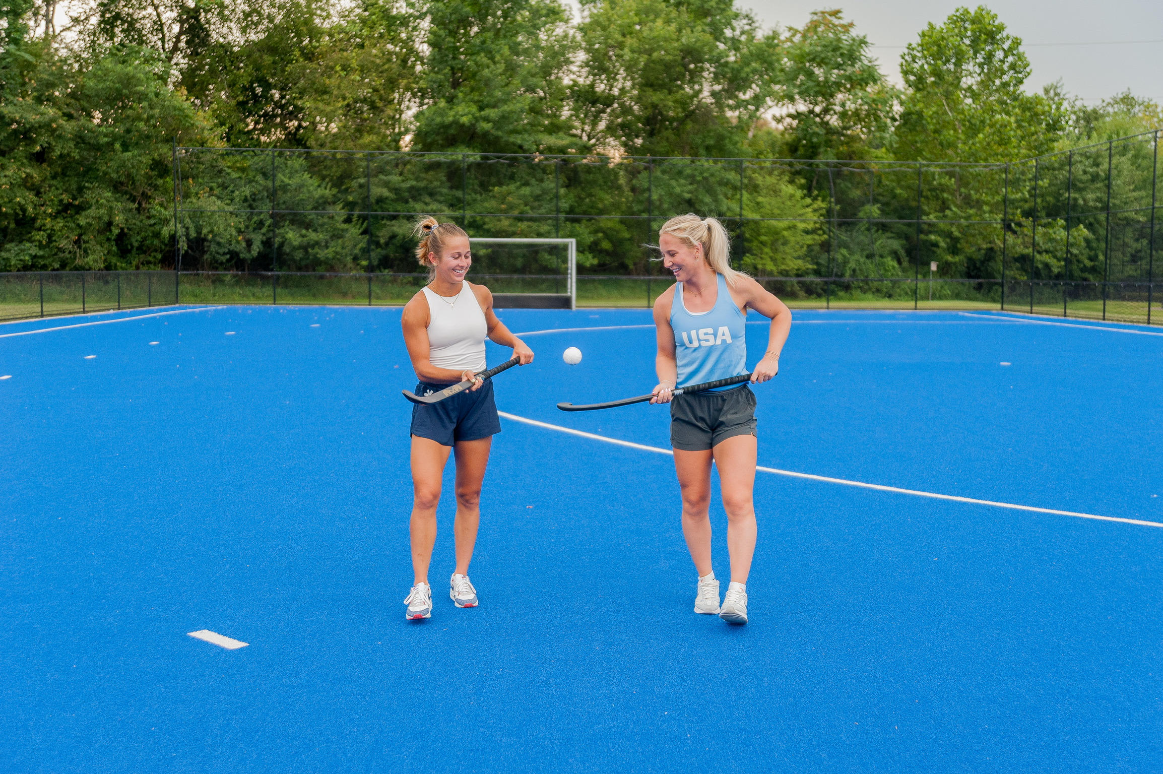 Phia on the blue turf