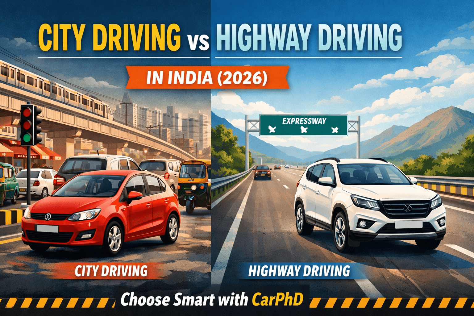 Cover image for City Driving vs Highway Driving in India blog