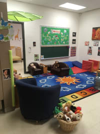 Lounge area with stuffed toys