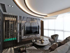 Elegant Luxury Living Room+Dining Area