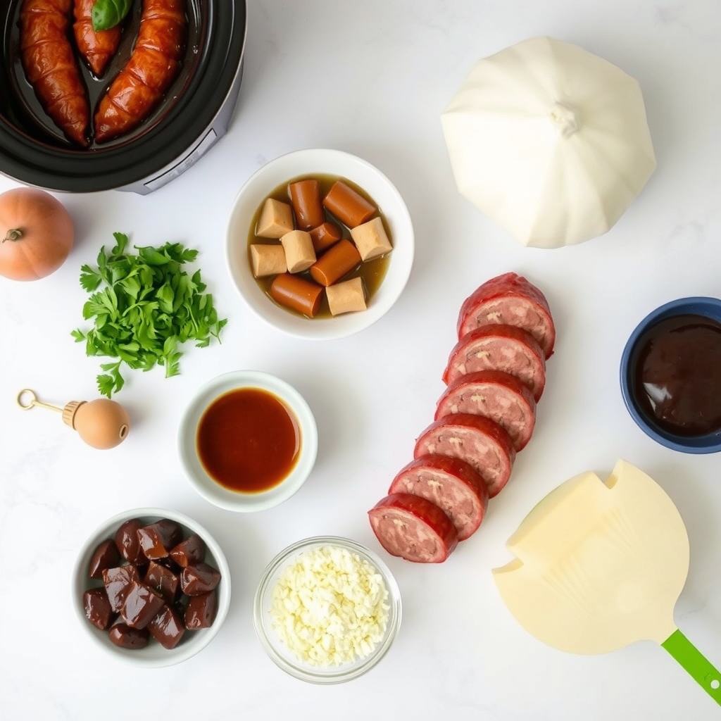 ingredient layout for brown sugar kielbasa