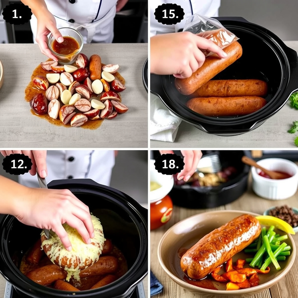 slow cooker process for brown sugar kielbasa