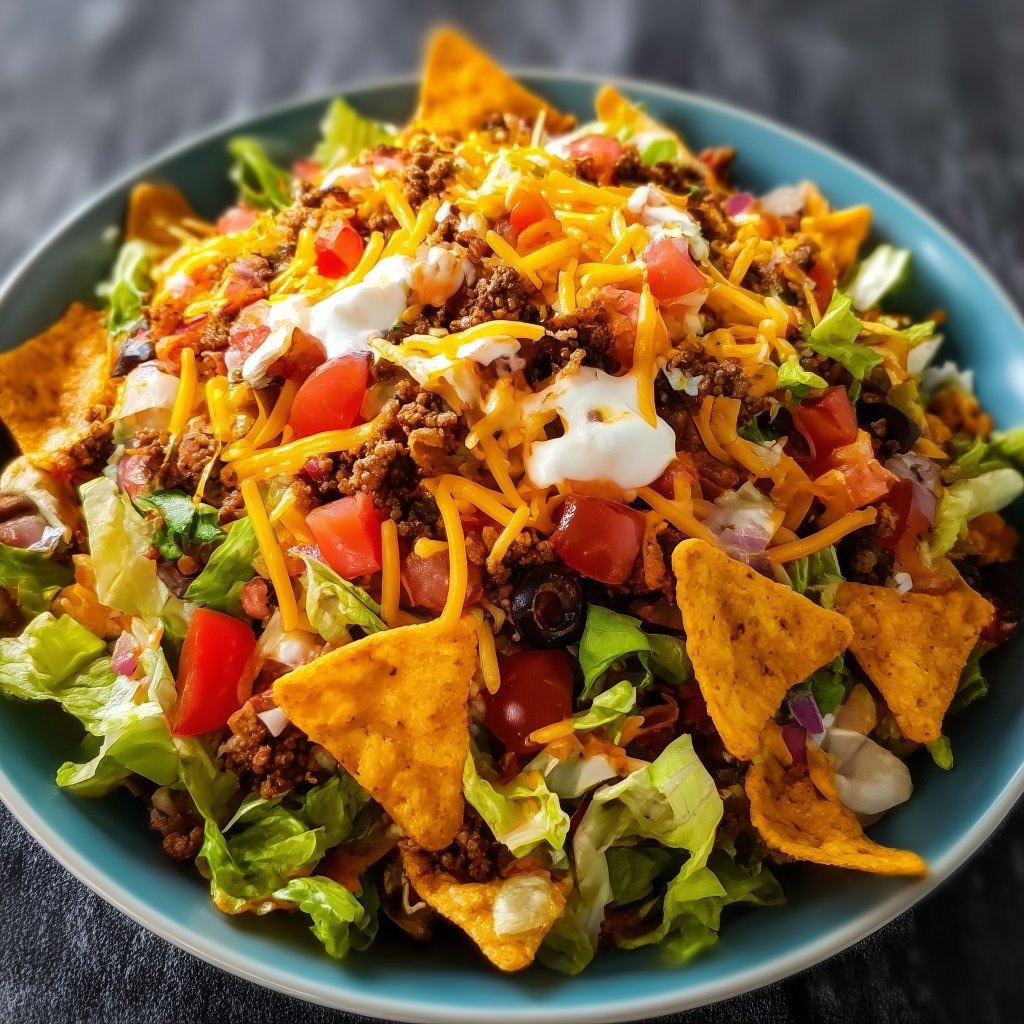 finished Dorito Taco Salad